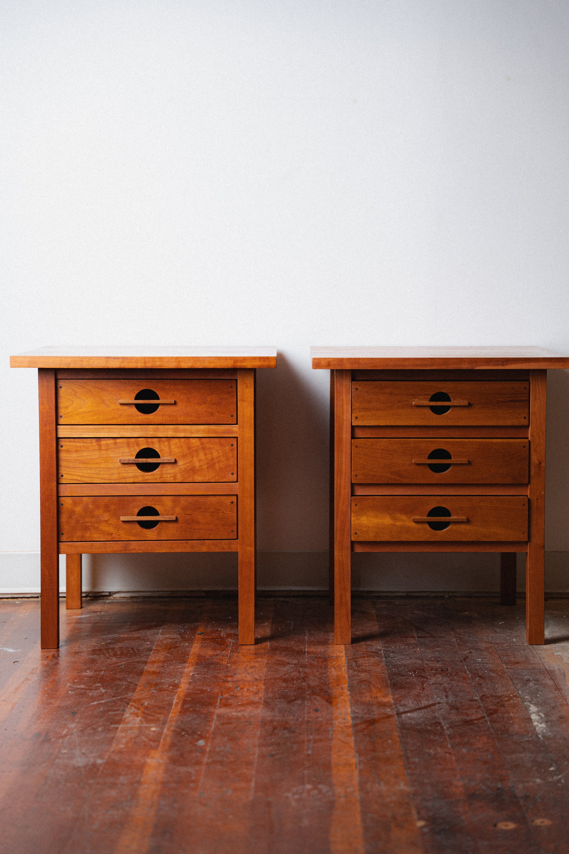 Pair of Solid Elm Nightstands/End Tables