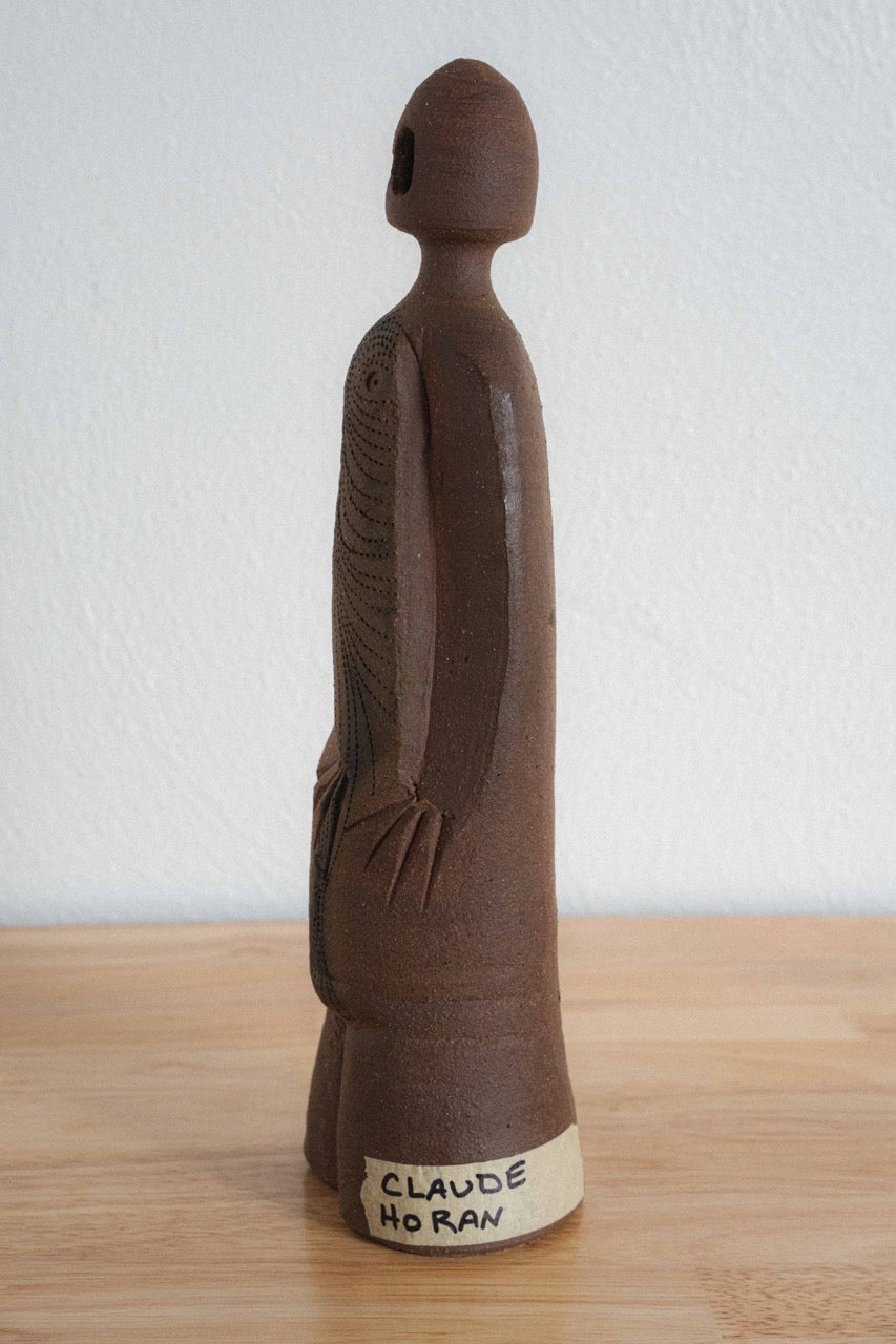 Rare Claude Horan Stoneware Warrior Figure