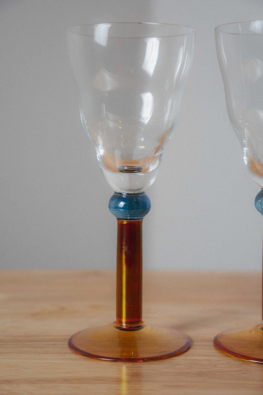 Sasaki Andoas Wine Glasses, Pair (1990s)