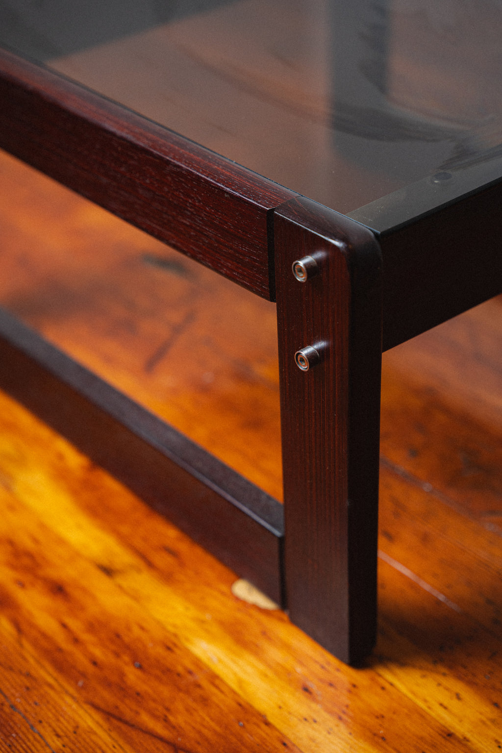 Rosewood & Smoked Glass Side Tables by Percival Lafer (Pair)