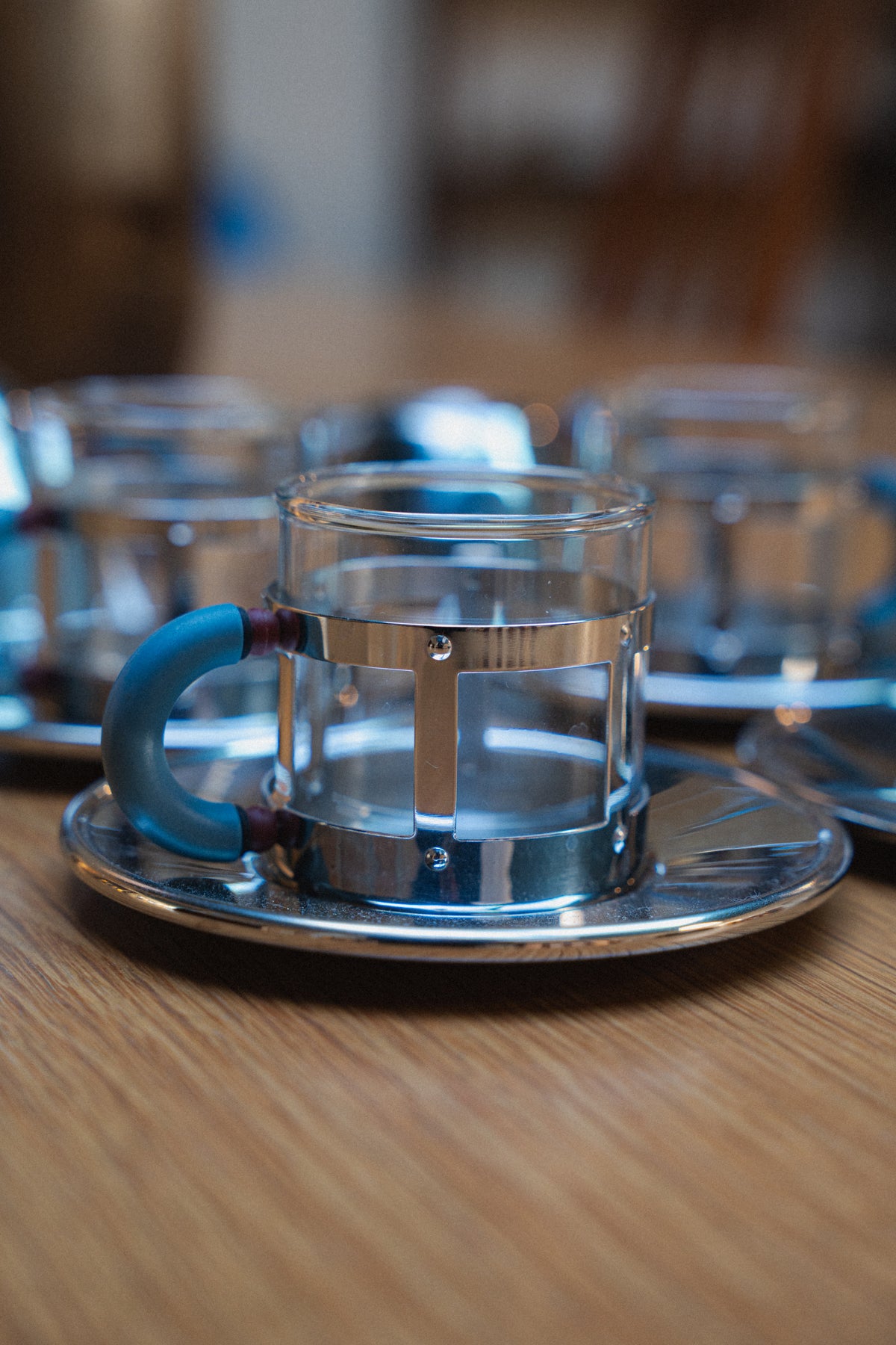 Michael Graves for Alessi Demitasse Cups, Saucers, Creamer, and Sugar Set