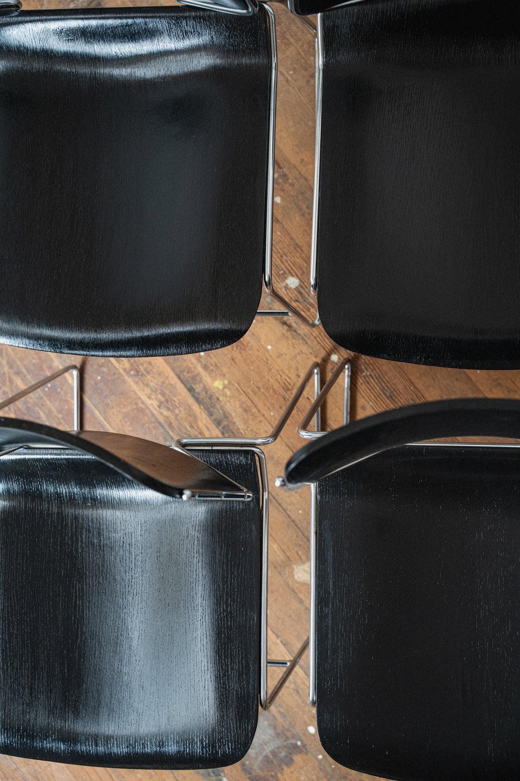 Chrome & Plywood Matrix Chairs by Krueger (Set of 4)