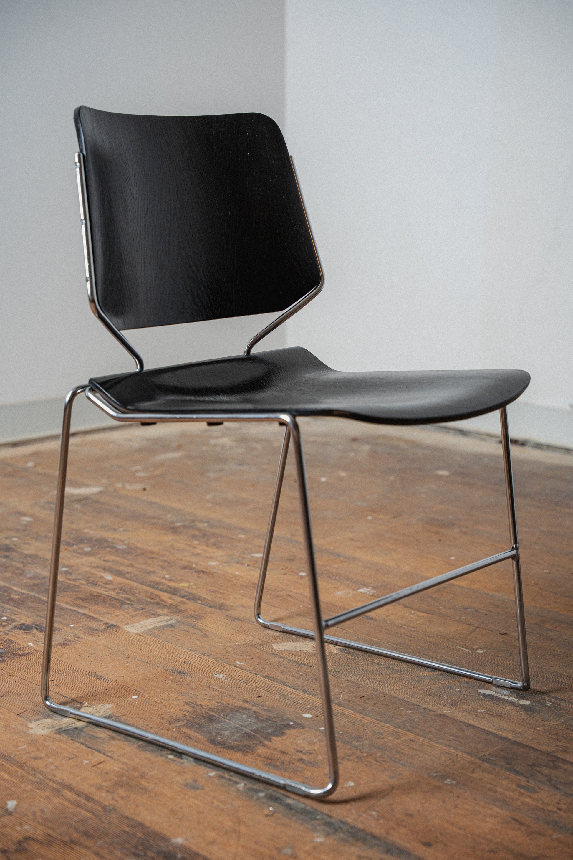 Chrome & Plywood Matrix Chairs by Krueger (Set of 4)