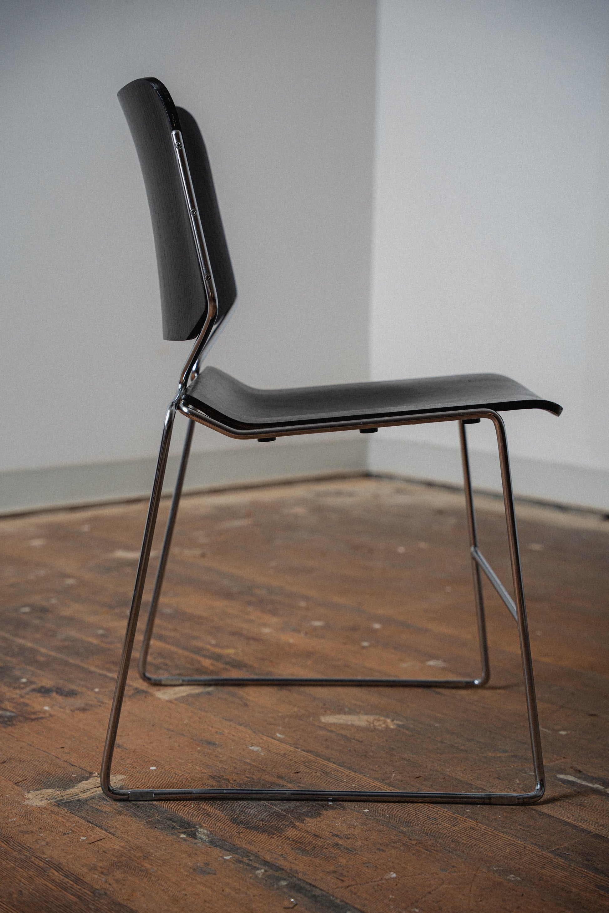 Chrome & Plywood Matrix Chairs by Krueger (Set of 4)