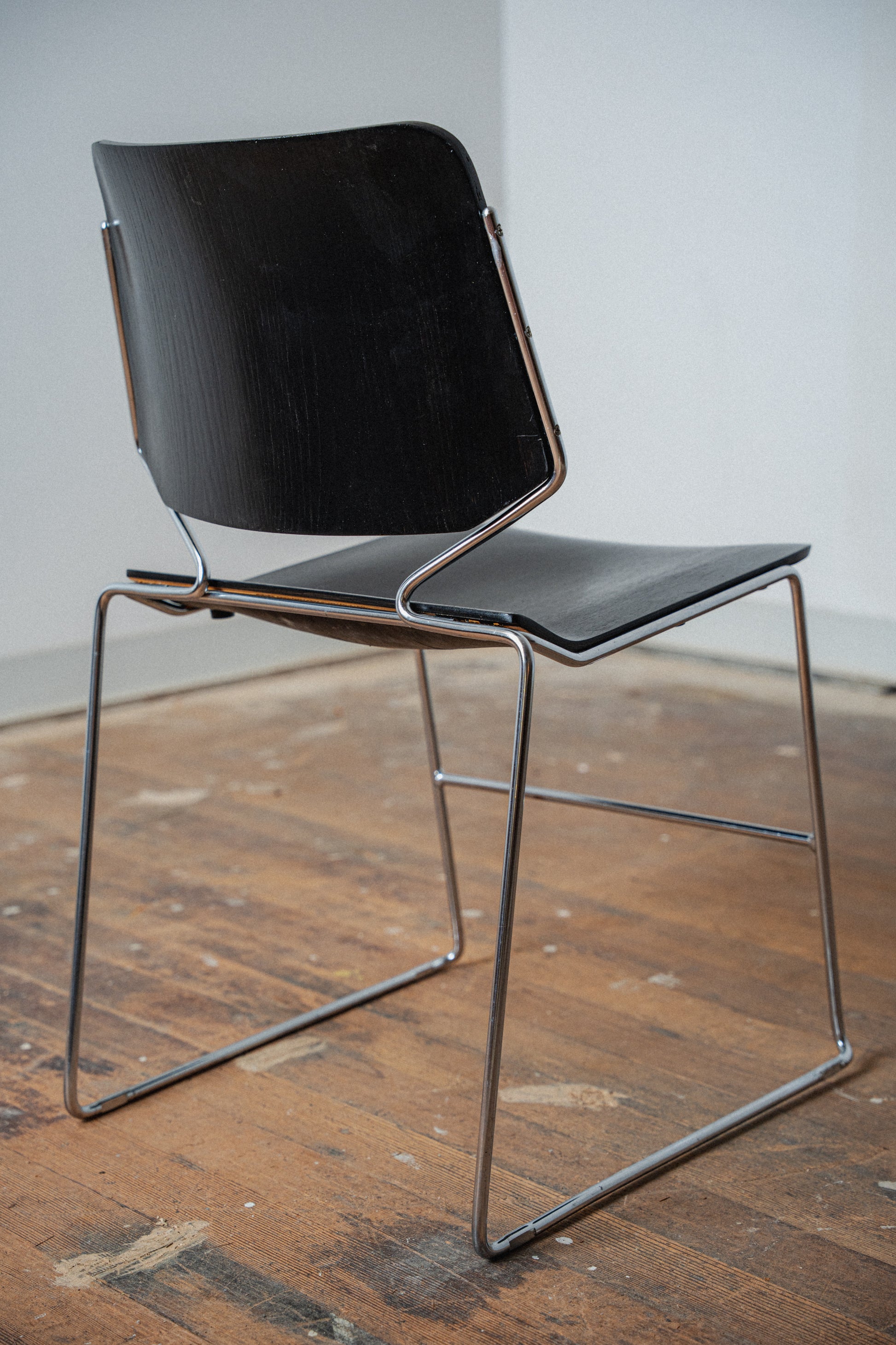 Chrome & Plywood Matrix Chairs by Krueger (Set of 4)