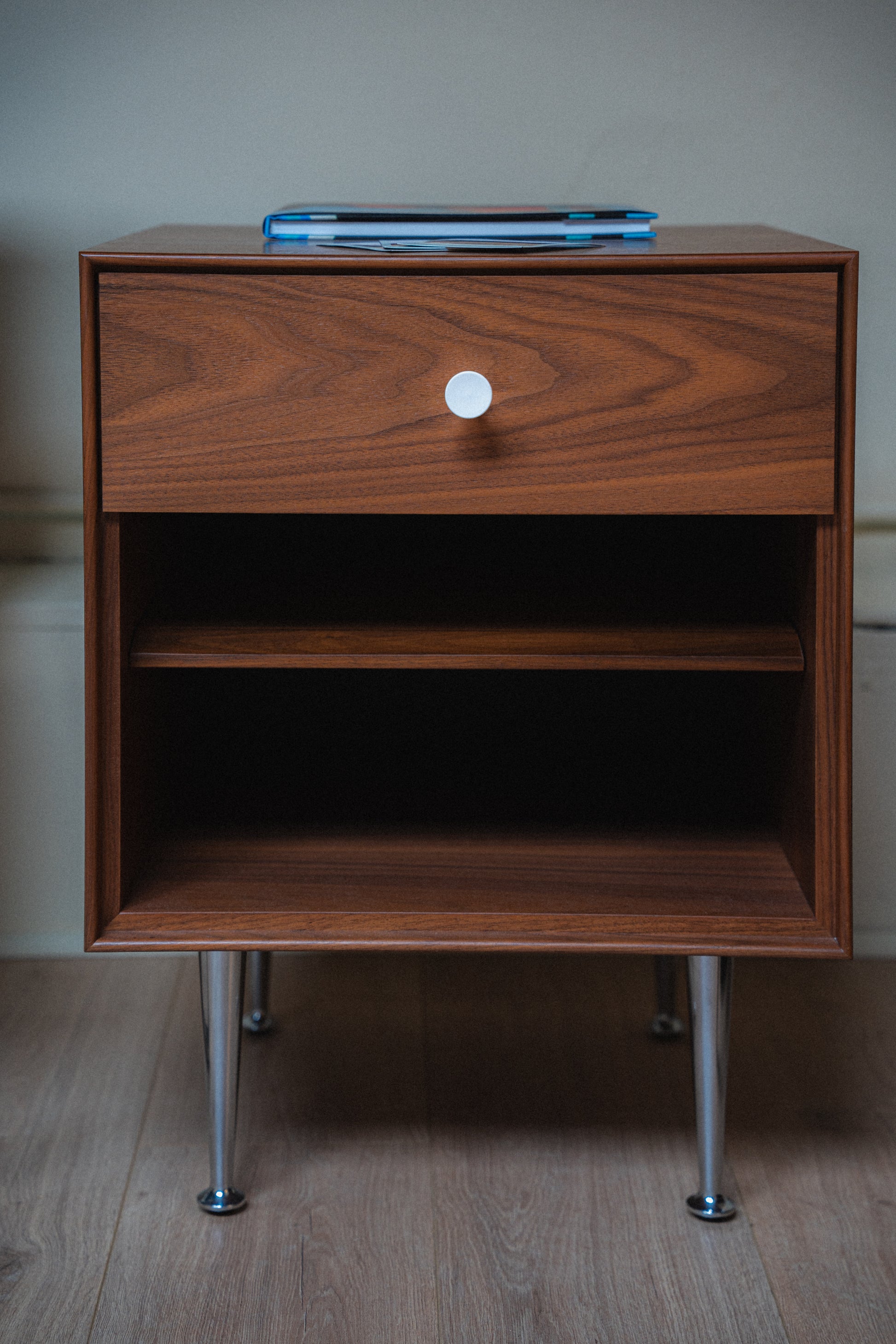 George Nelson Thin Edge Bedside Table by Herman Miller (Walnut)