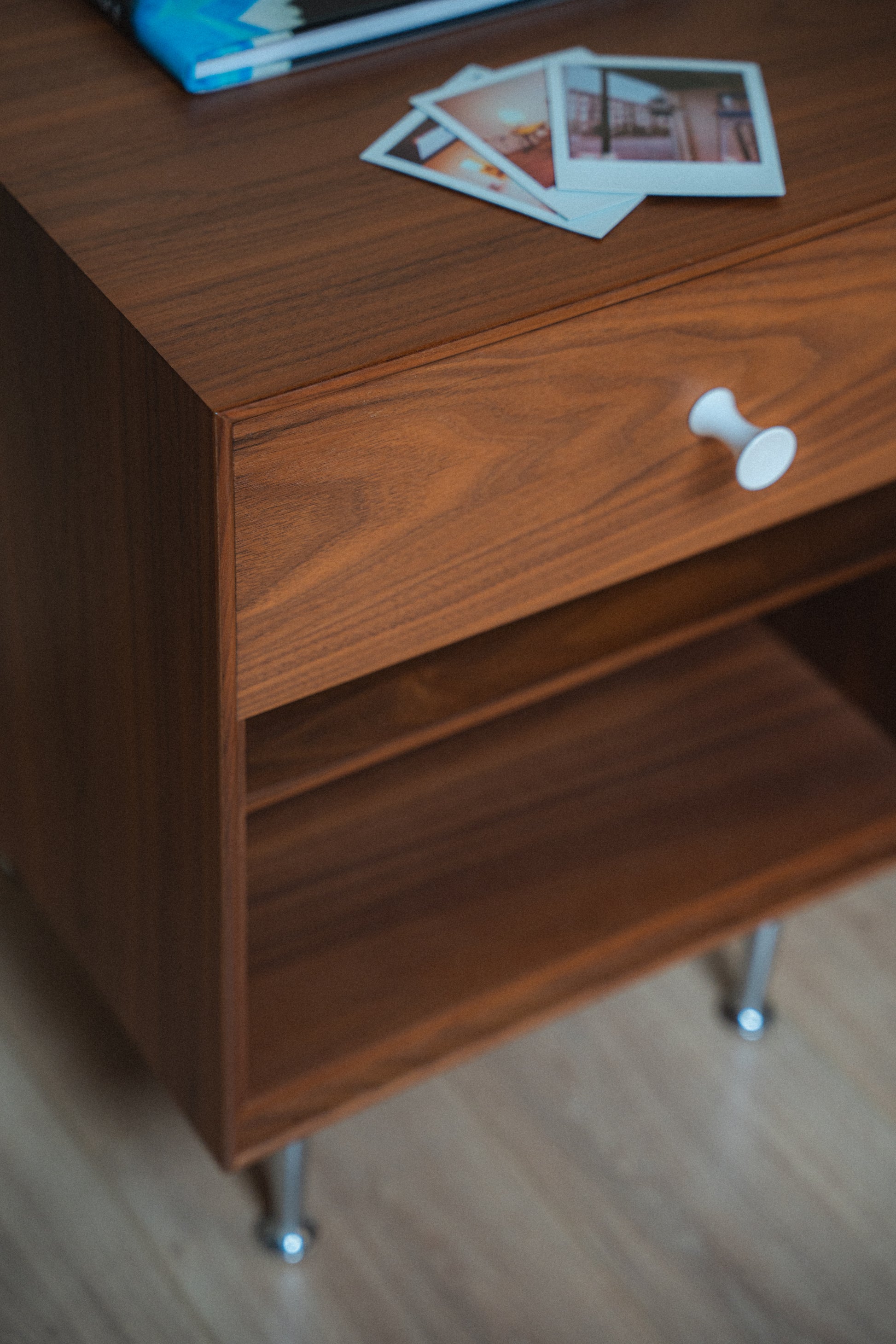 George Nelson Thin Edge Bedside Table by Herman Miller (Walnut)