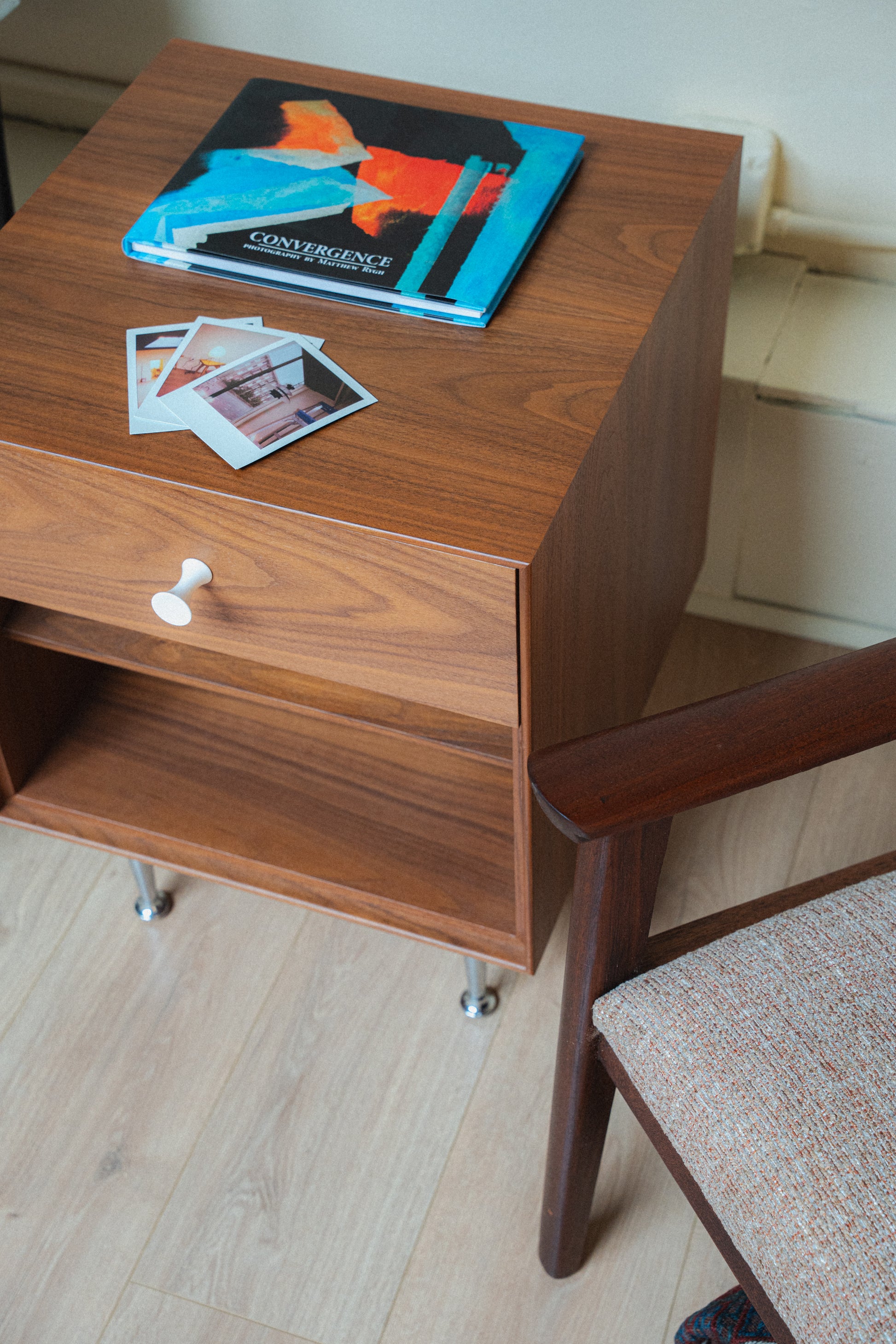 George Nelson Thin Edge Bedside Table by Herman Miller (Walnut)