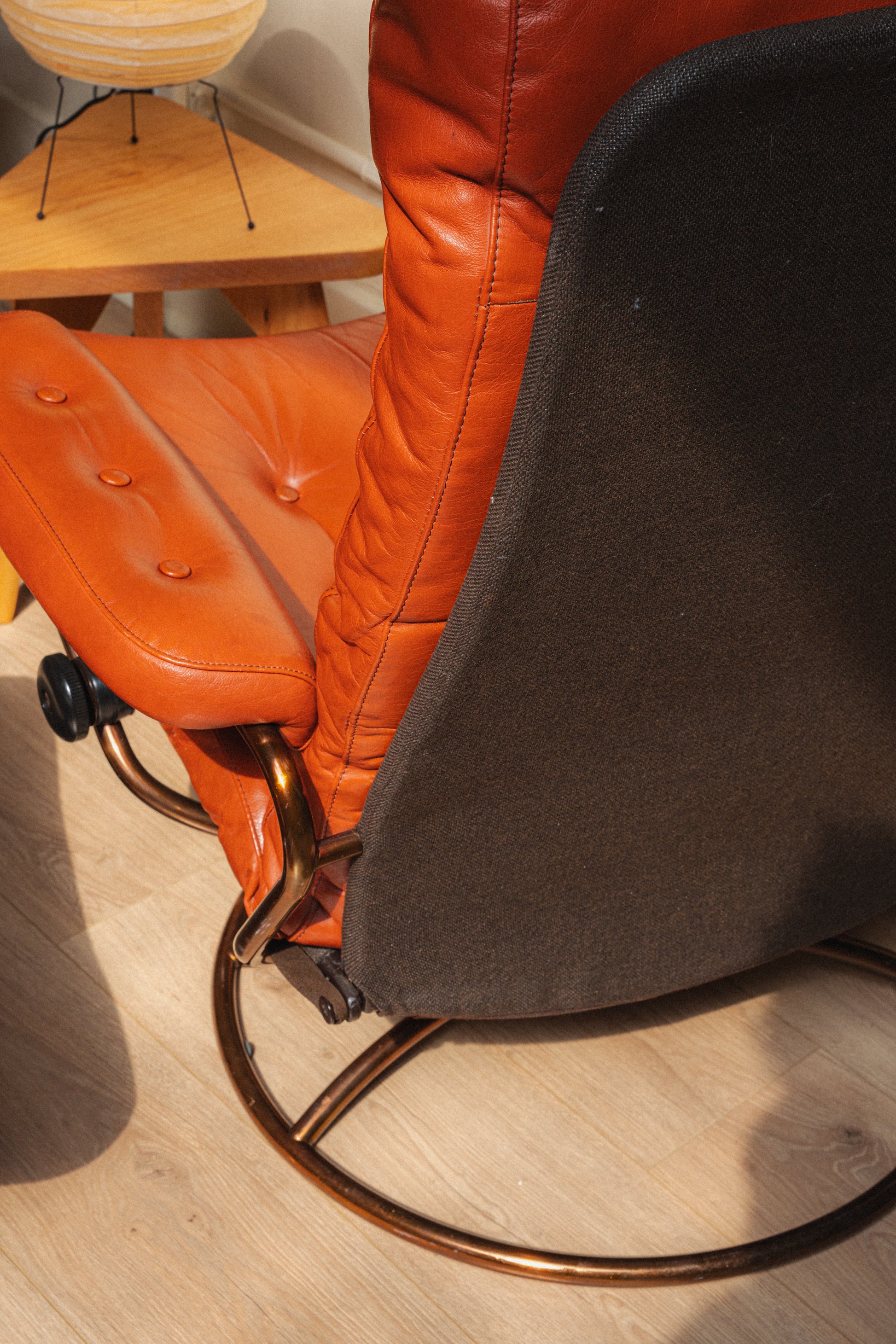 Burnt Orange Ekornes Stressless Lounge Chair + Ottoman