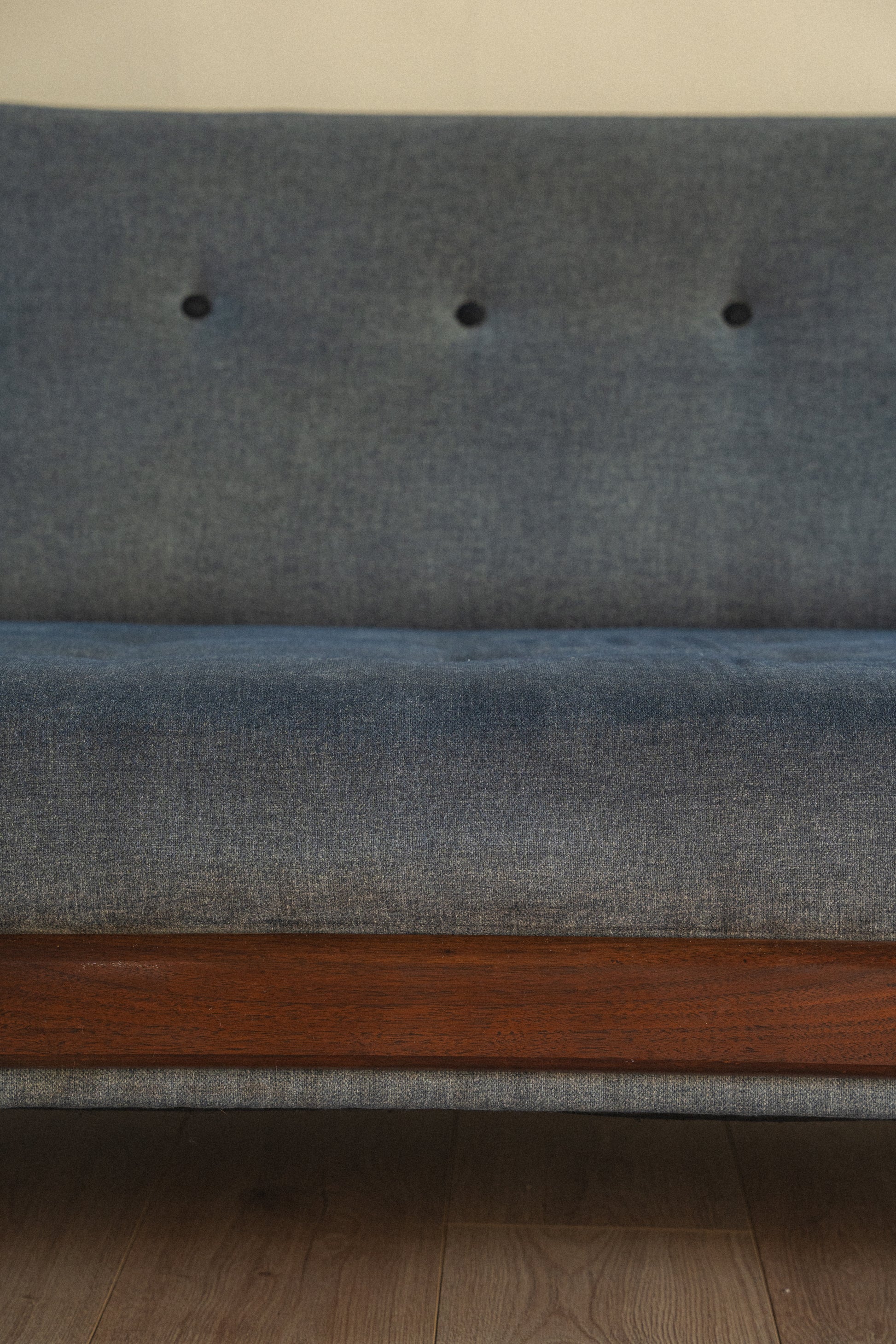 Grey & Walnut Adrian Pearsall-Style Gondola Sofa