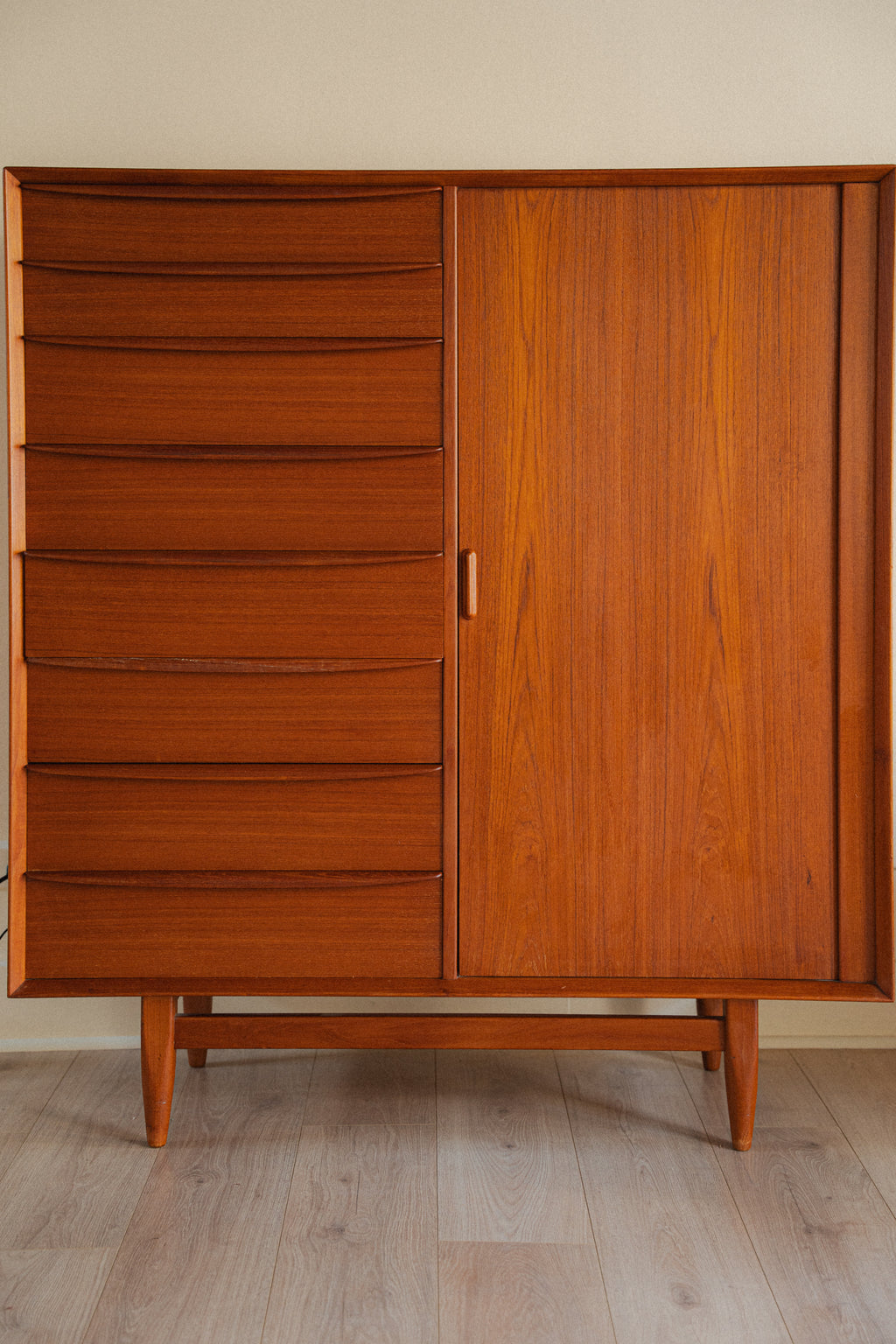 Danish Teak Tambour-Door Dresser by Faltster Møbelfabrik