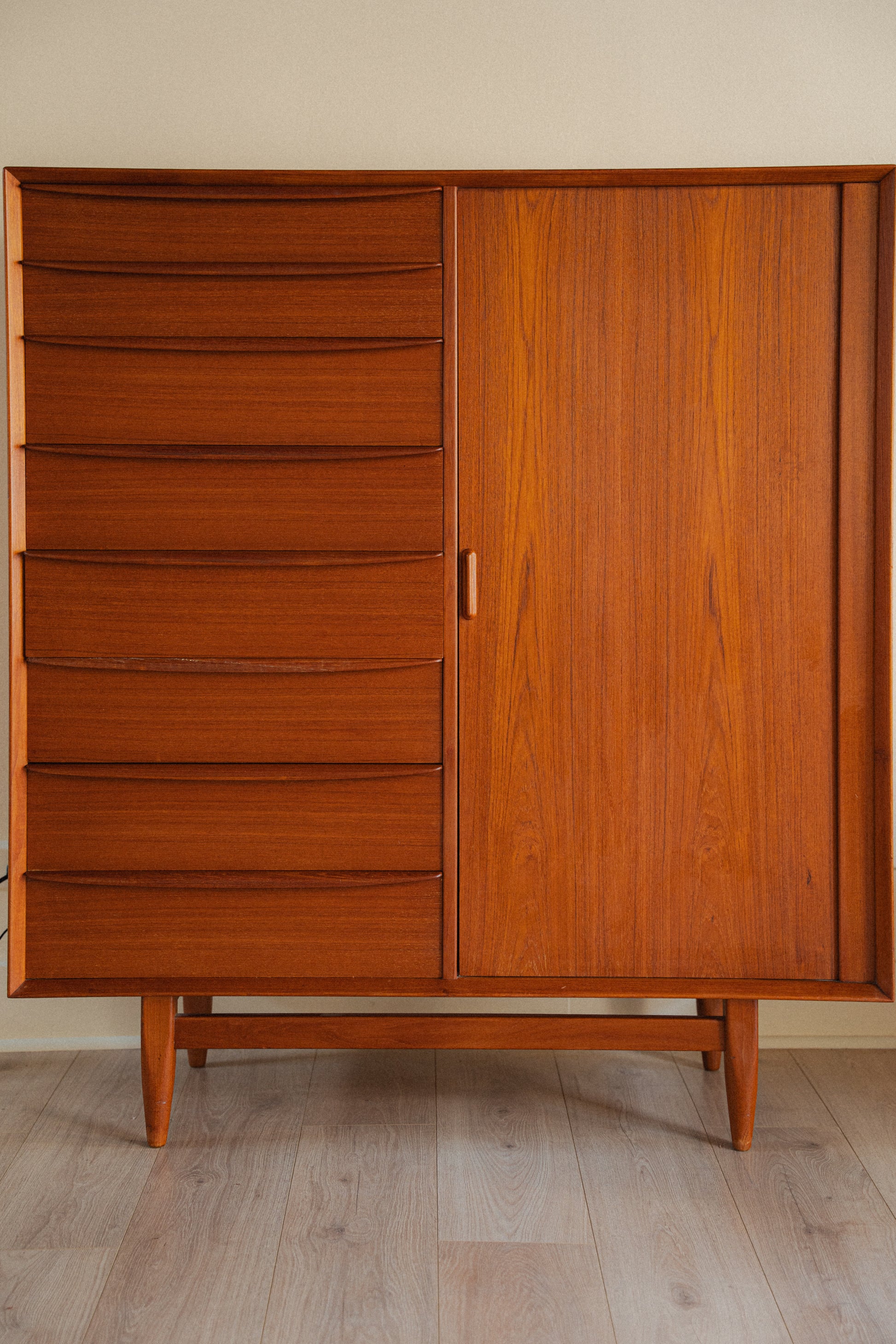 Danish Teak Tambour-Door Dresser by Faltster Møbelfabrik