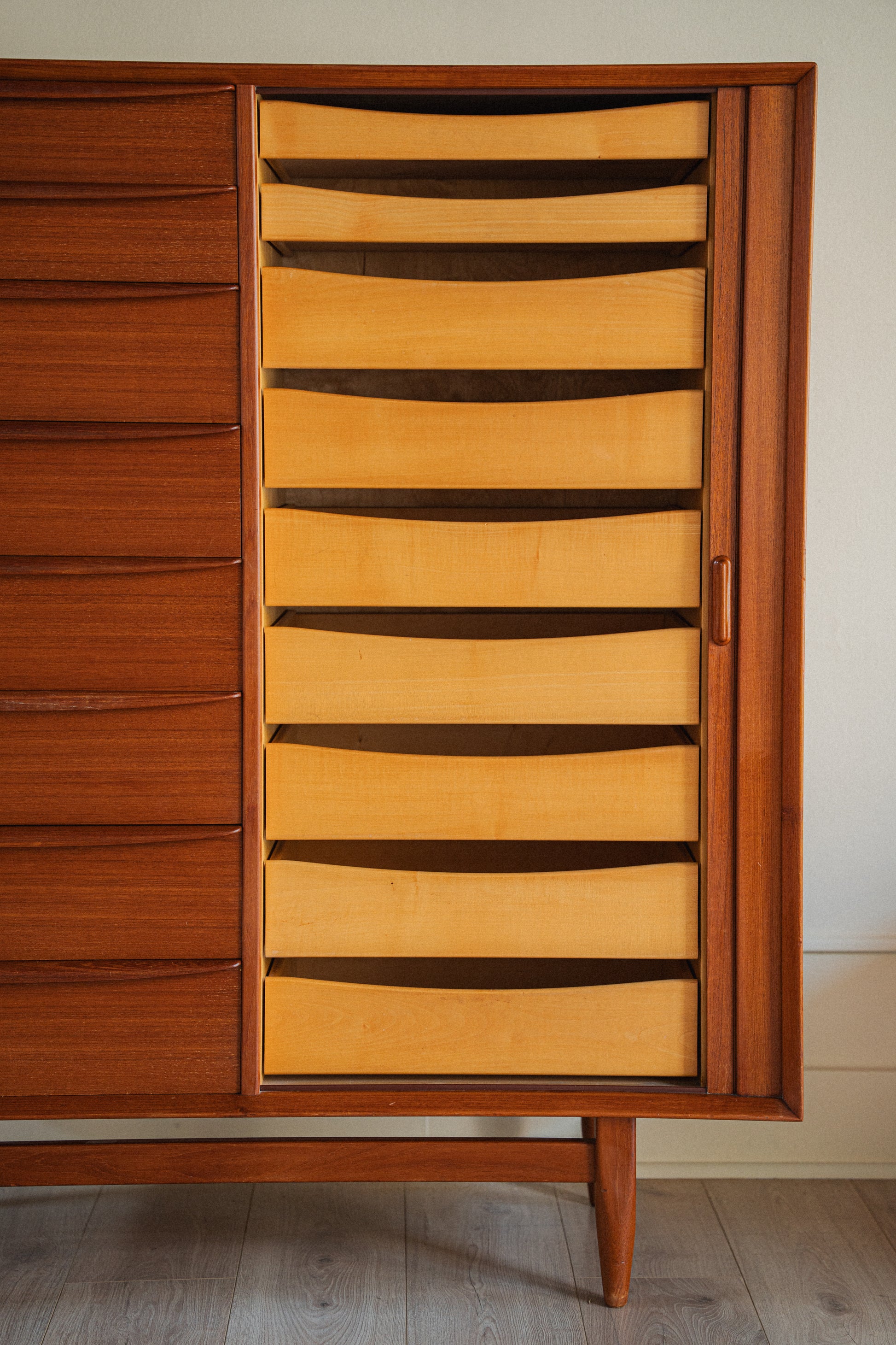 Danish Teak Tambour-Door Dresser by Faltster Møbelfabrik