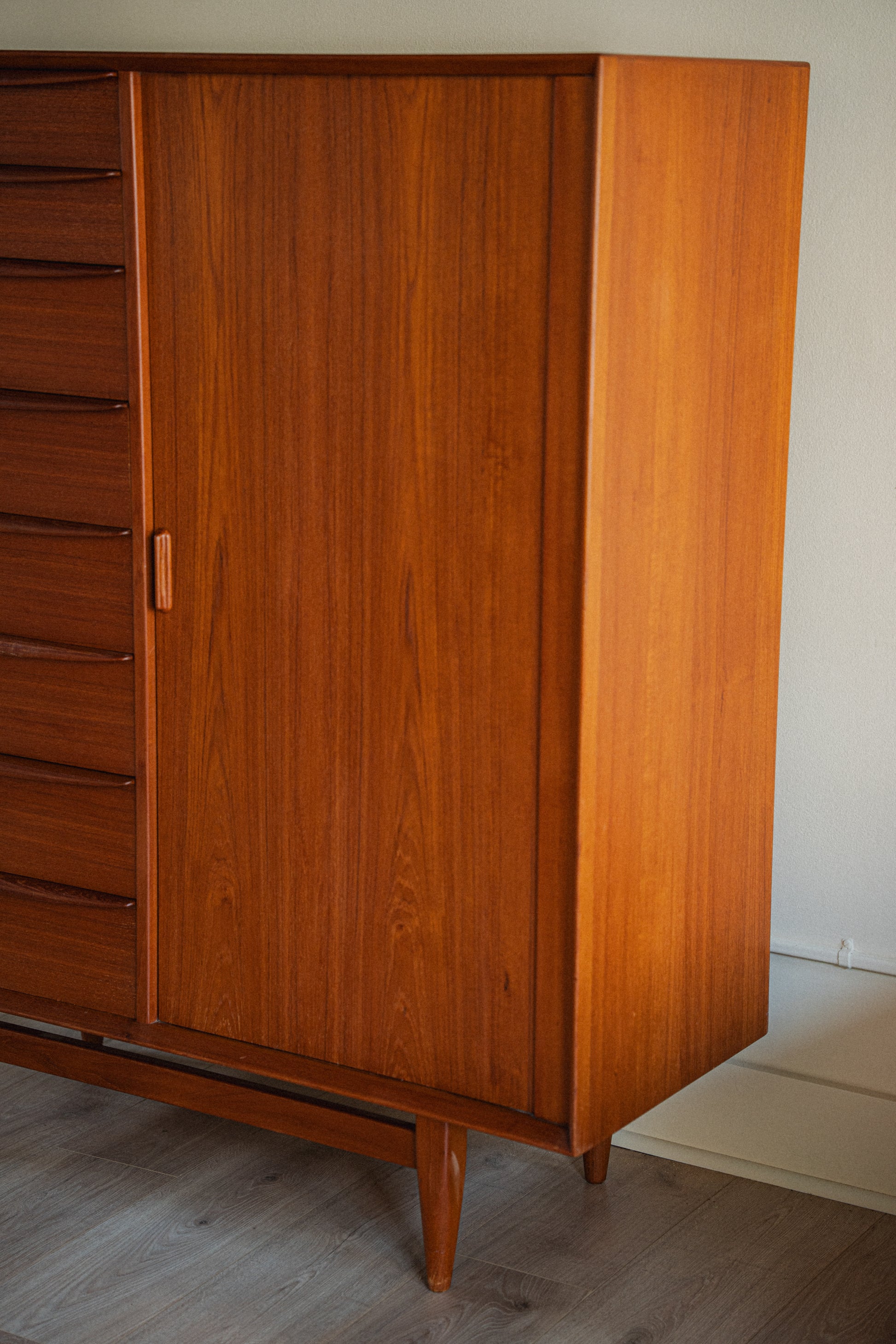 Danish Teak Tambour-Door Dresser by Faltster Møbelfabrik