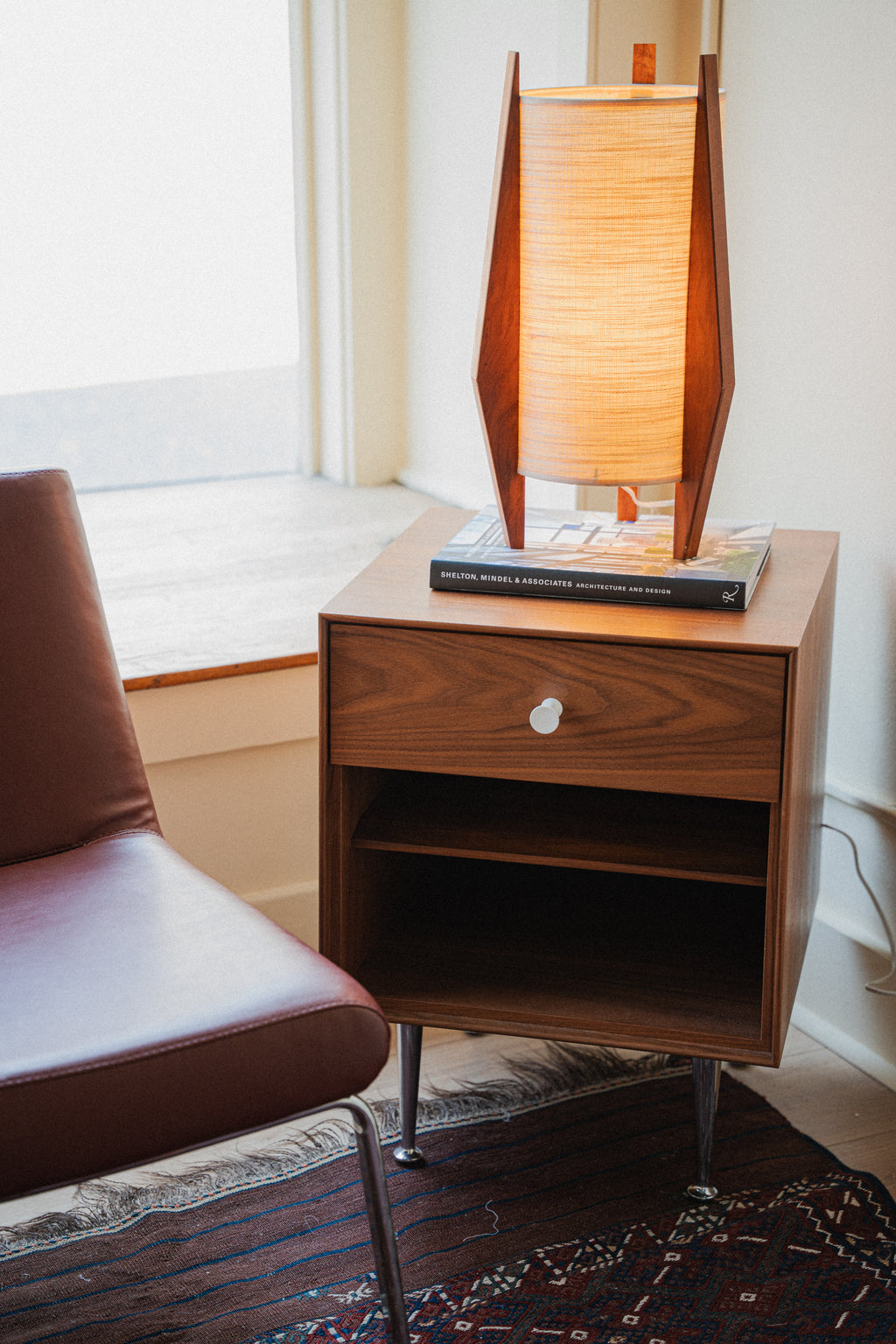 George Nelson Thin Edge Bedside Table by Herman Miller (Walnut)