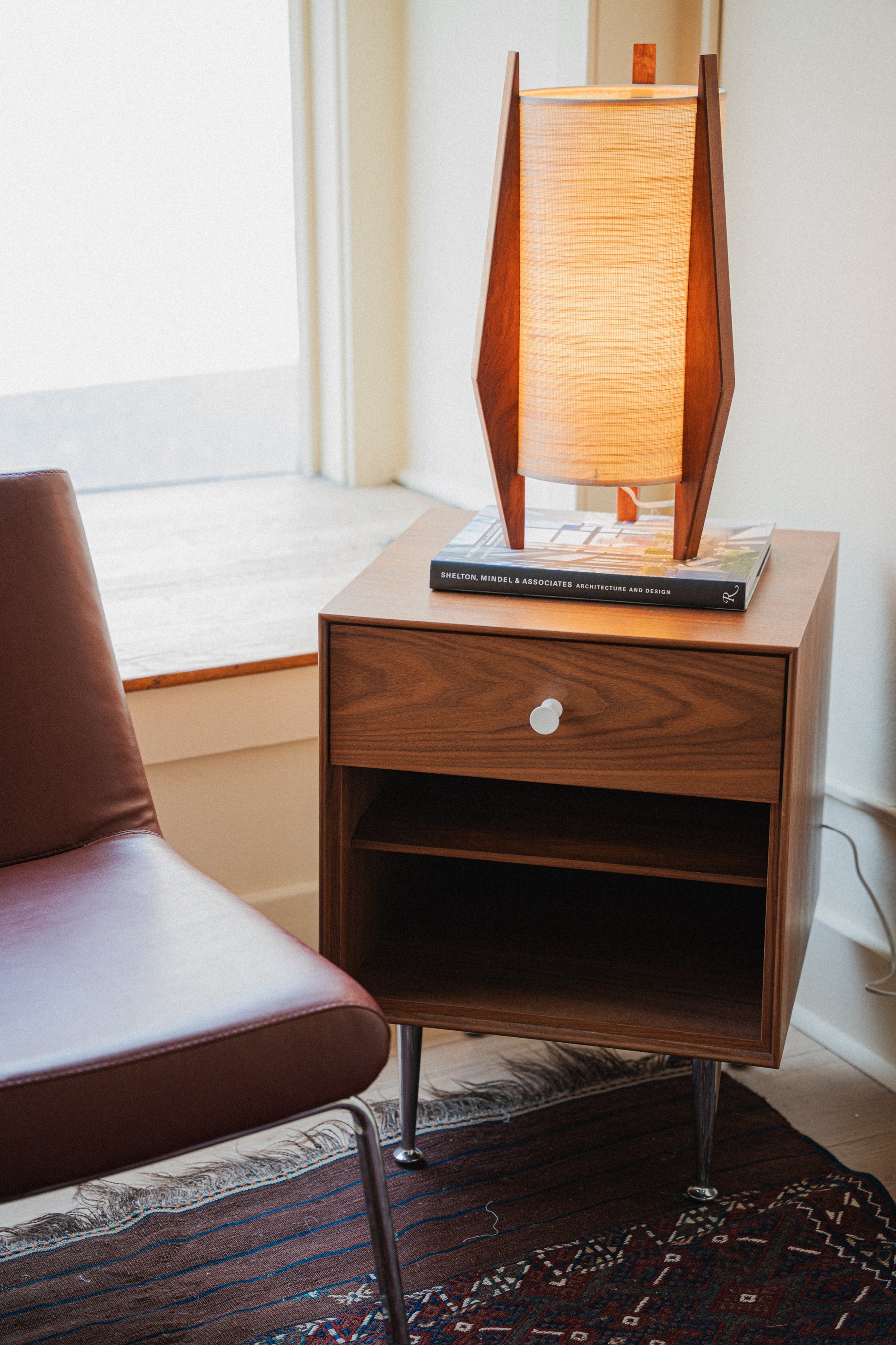 George Nelson Thin Edge Bedside Table by Herman Miller (Walnut)