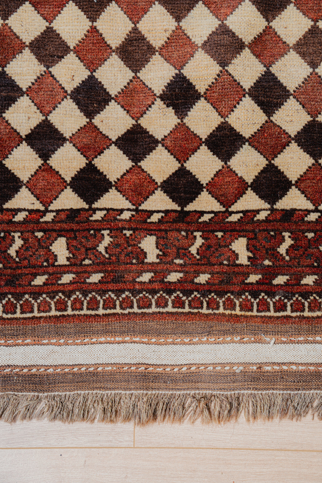 Ersari "Harlequin" Tribal Rug from Central Asia, 1910