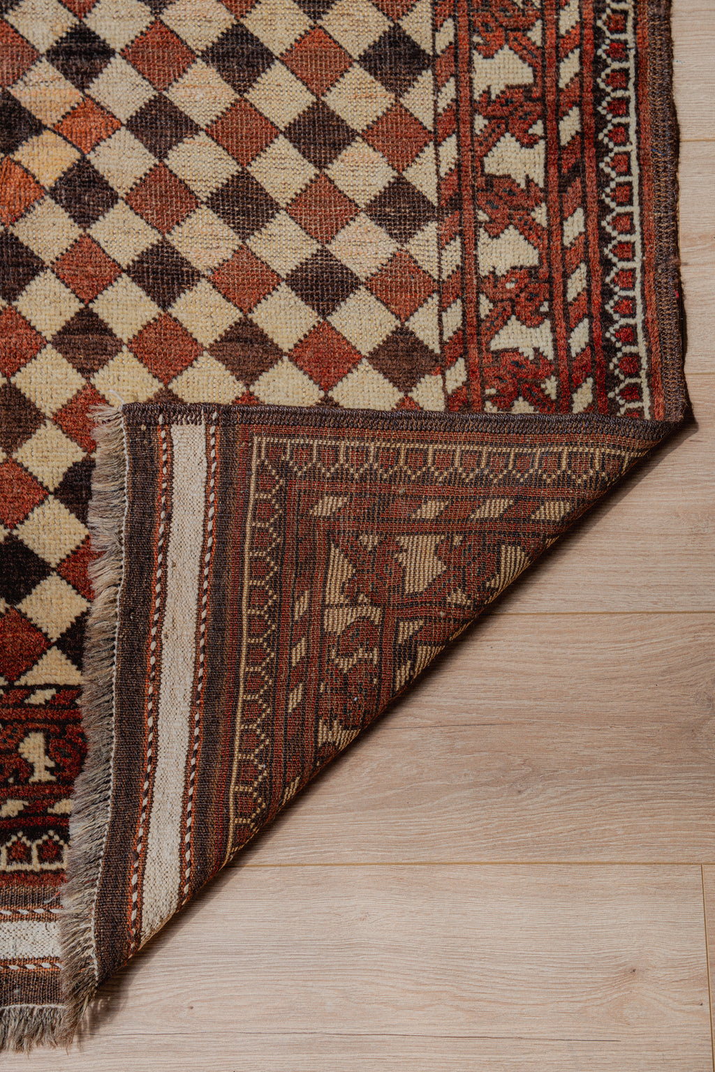 Ersari "Harlequin" Tribal Rug from Central Asia, 1910