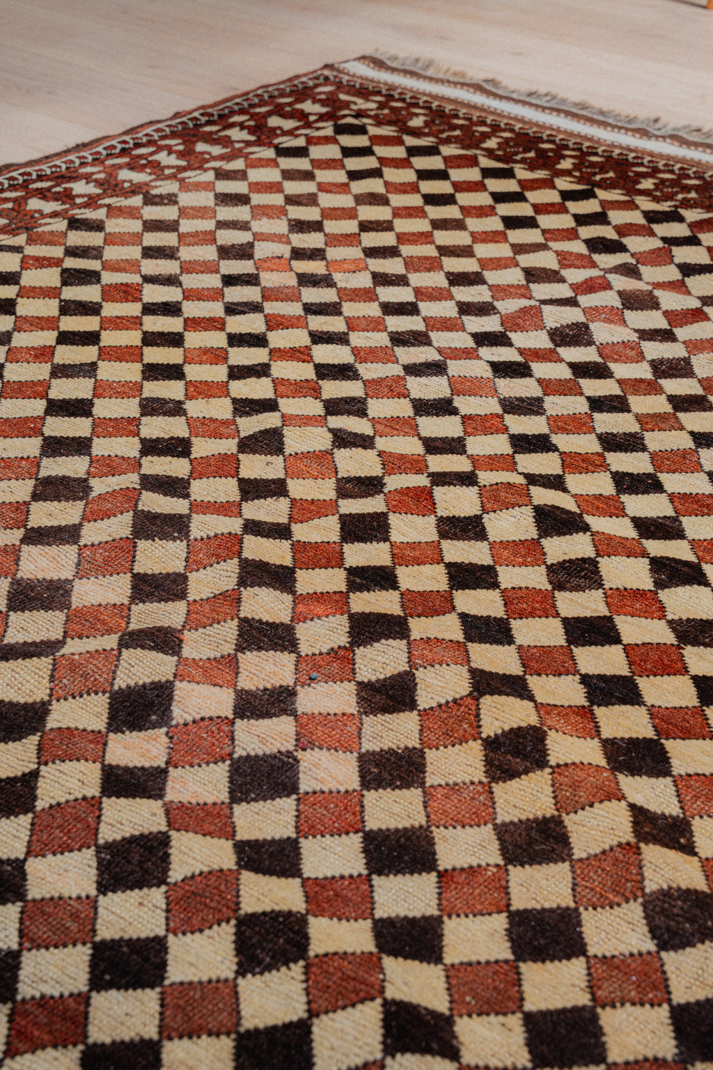 Ersari "Harlequin" Tribal Rug from Central Asia, 1910