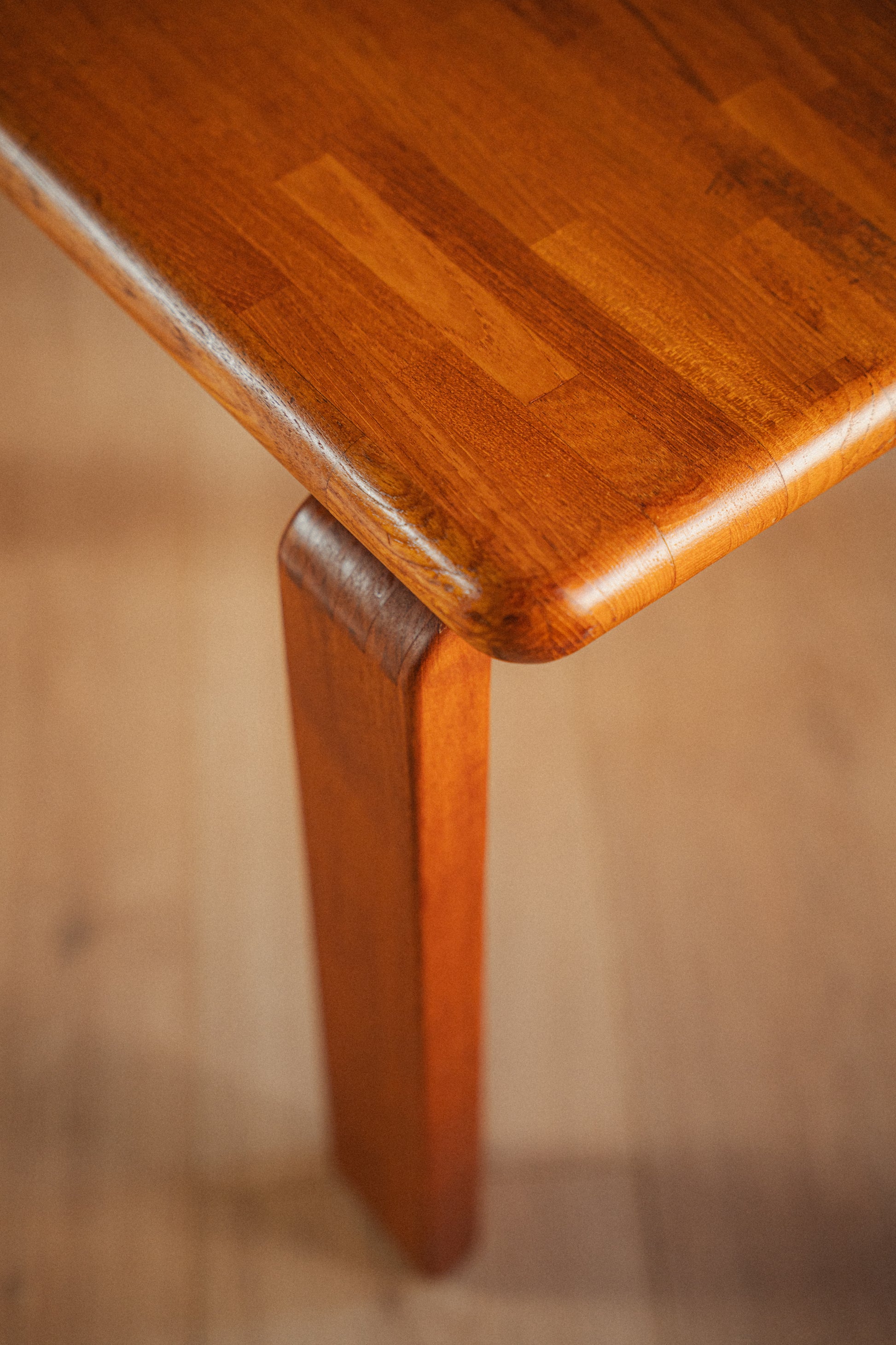 Solid Teak Butcher Block Coffee/Side Table by D-Scan