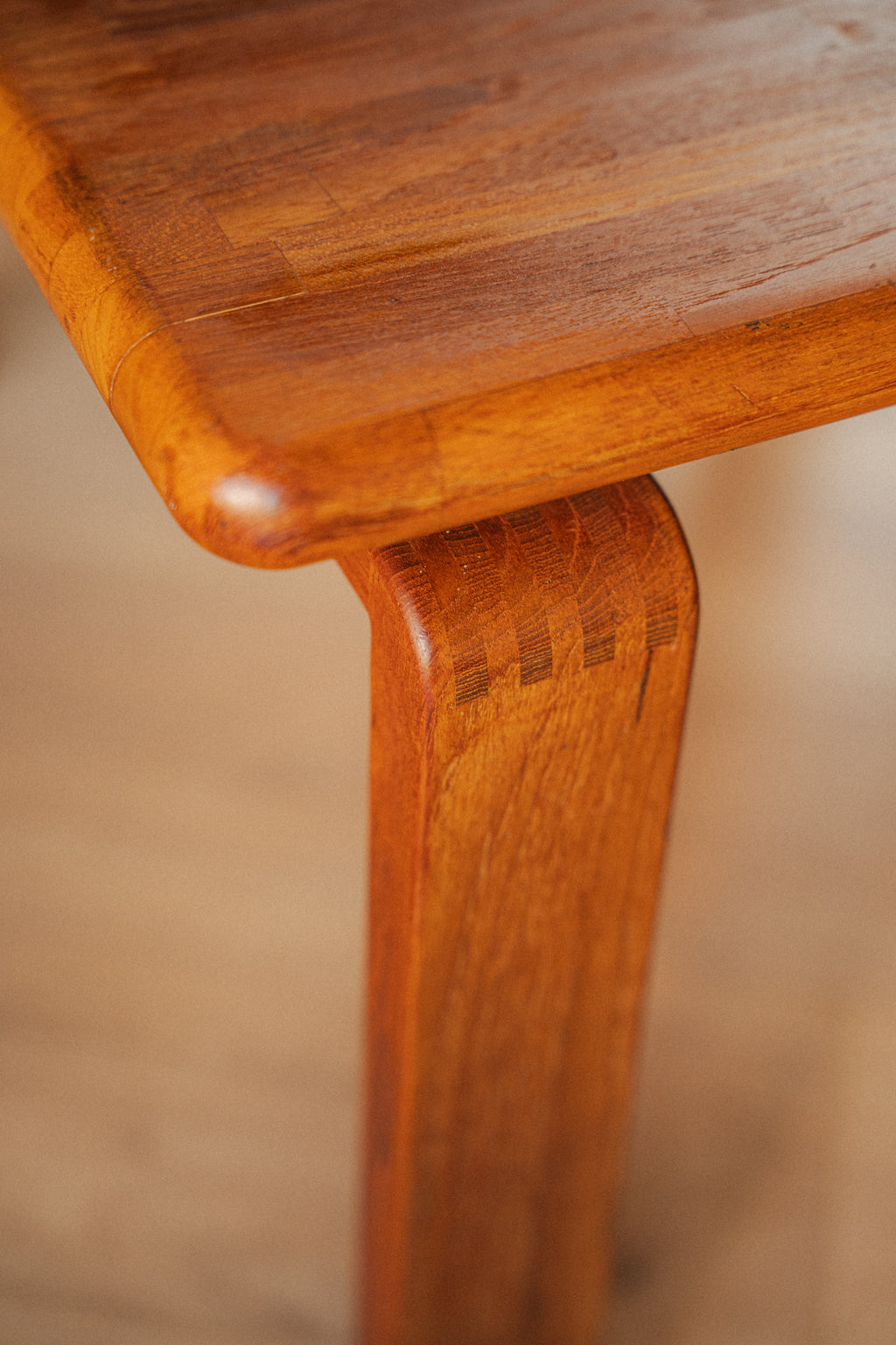 Solid Teak Butcher Block Coffee/Side Table by D-Scan