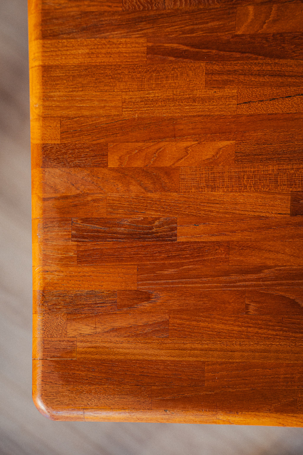 Solid Teak Butcher Block Coffee/Side Table by D-Scan