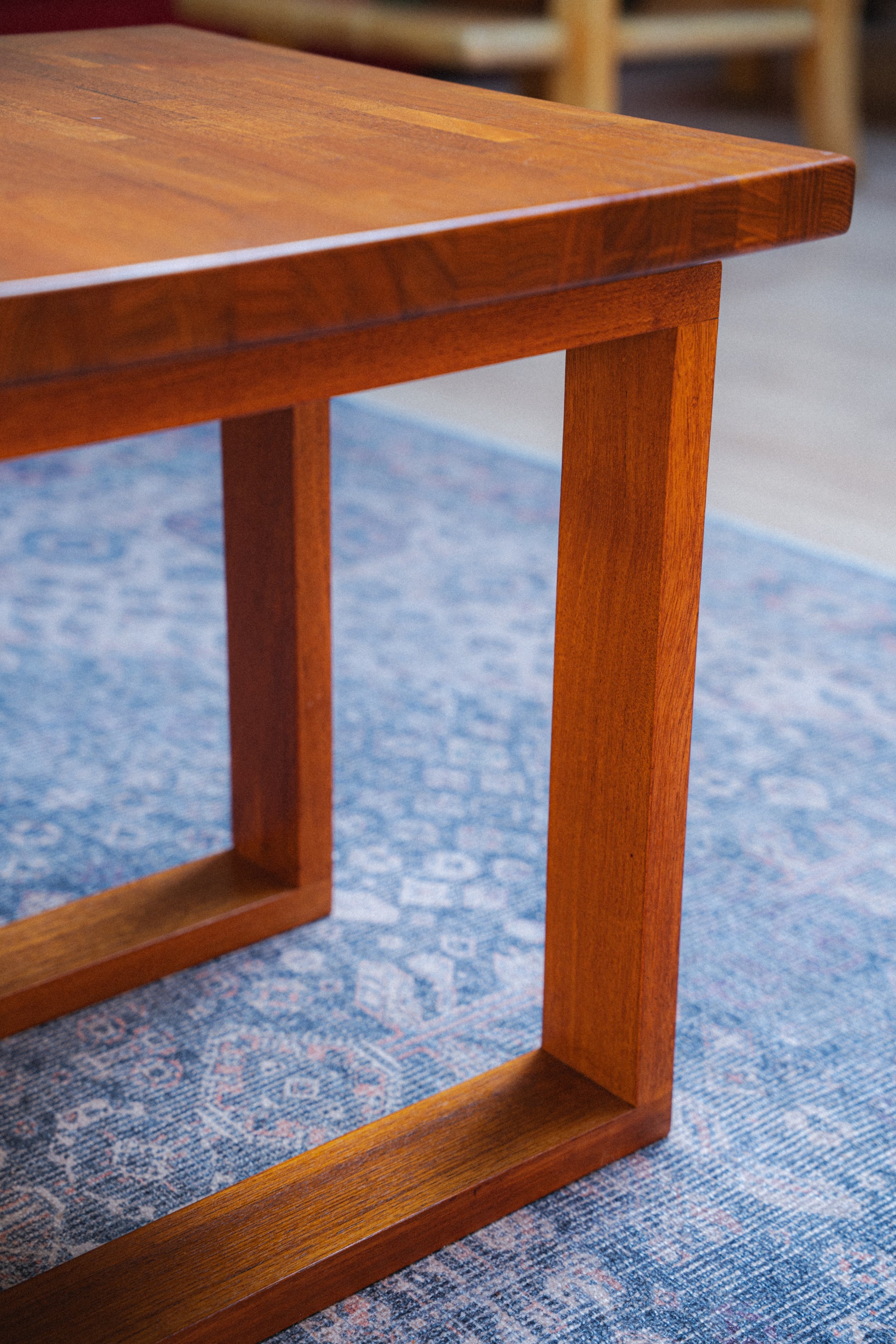 Solid Teak Butcher Block Side Table by D-Scan