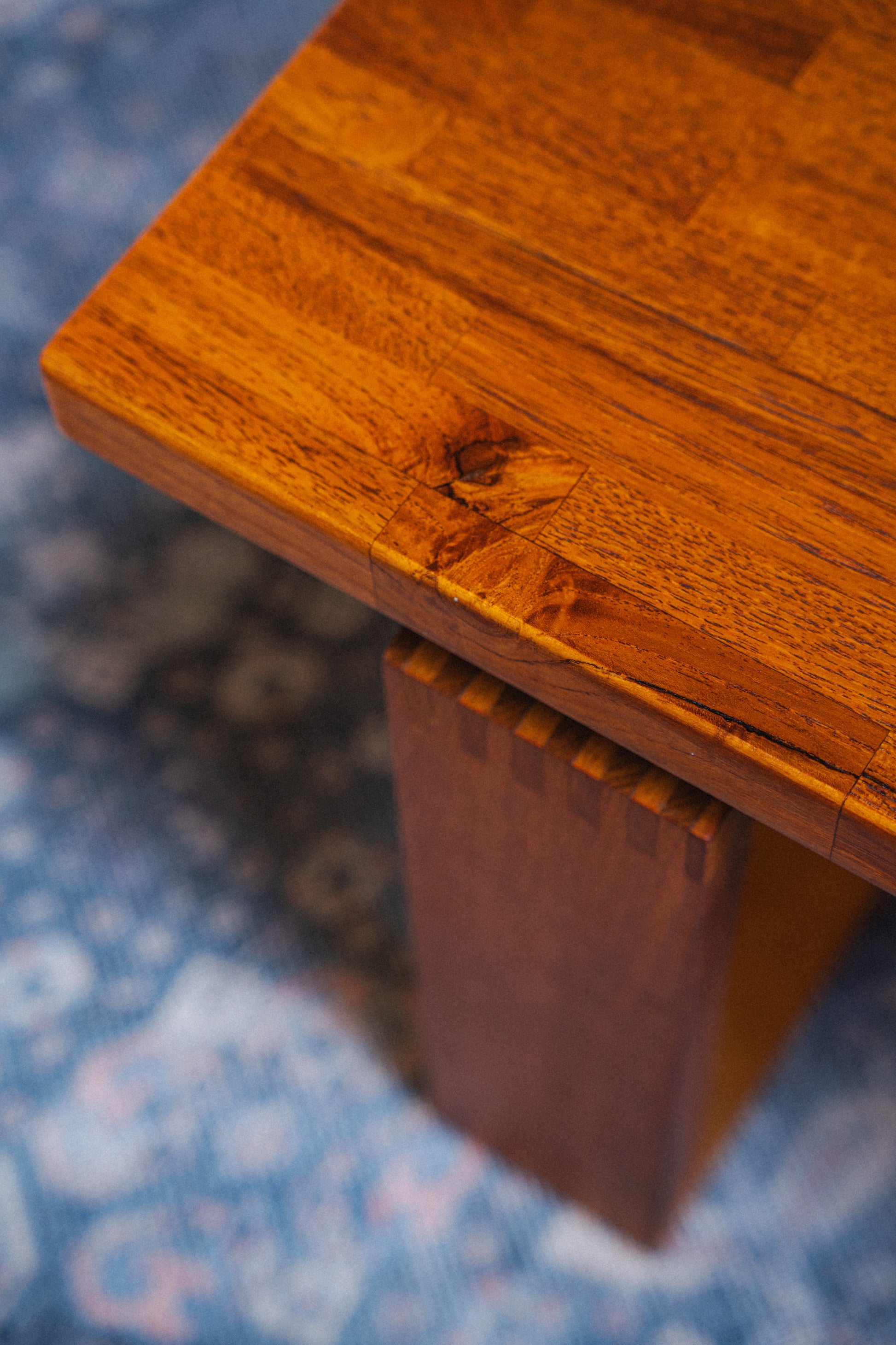 Solid Teak Butcher Block Coffee Table by D-Scan