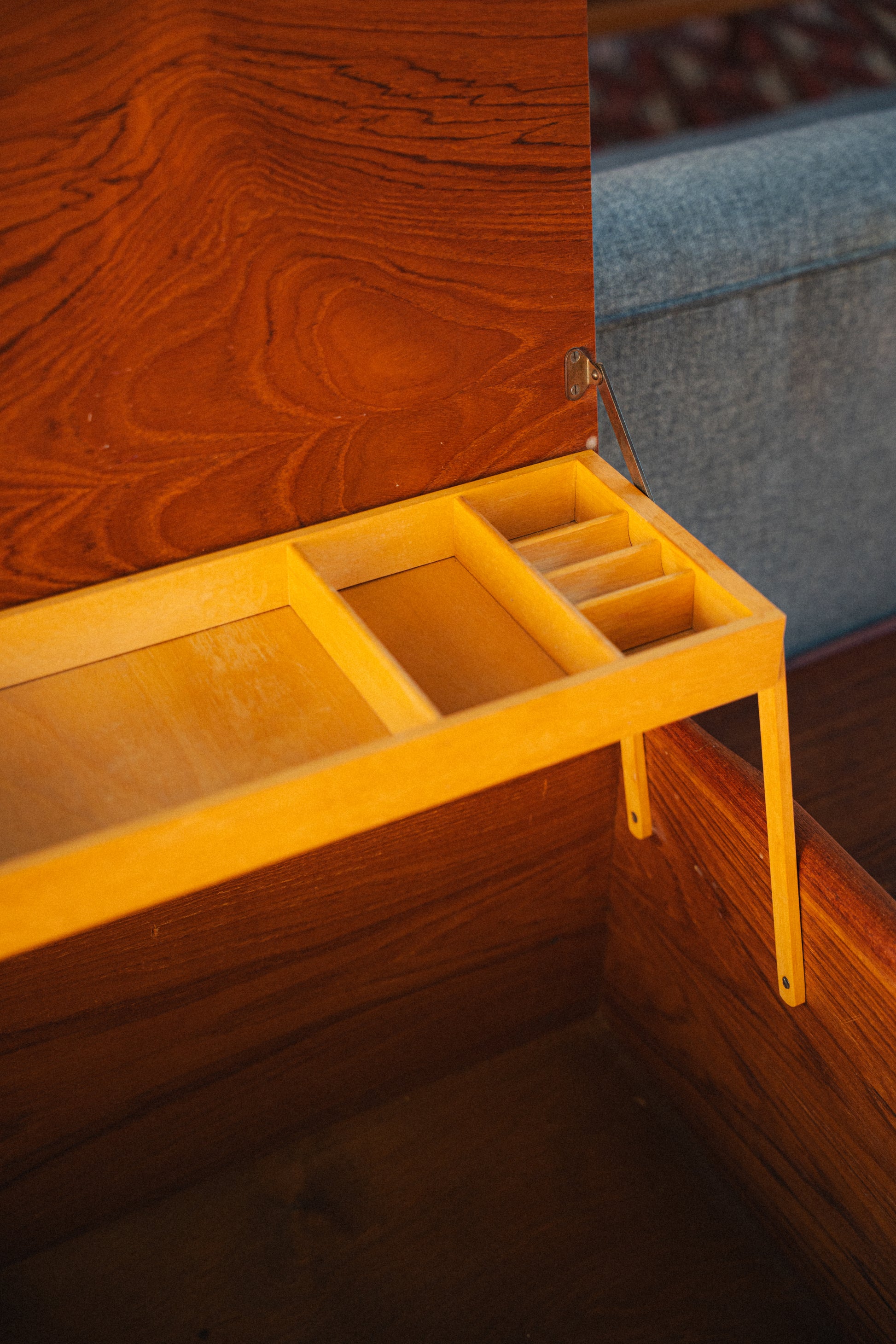 Danish Teak Sewing/Storage Cart with Caster Wheels