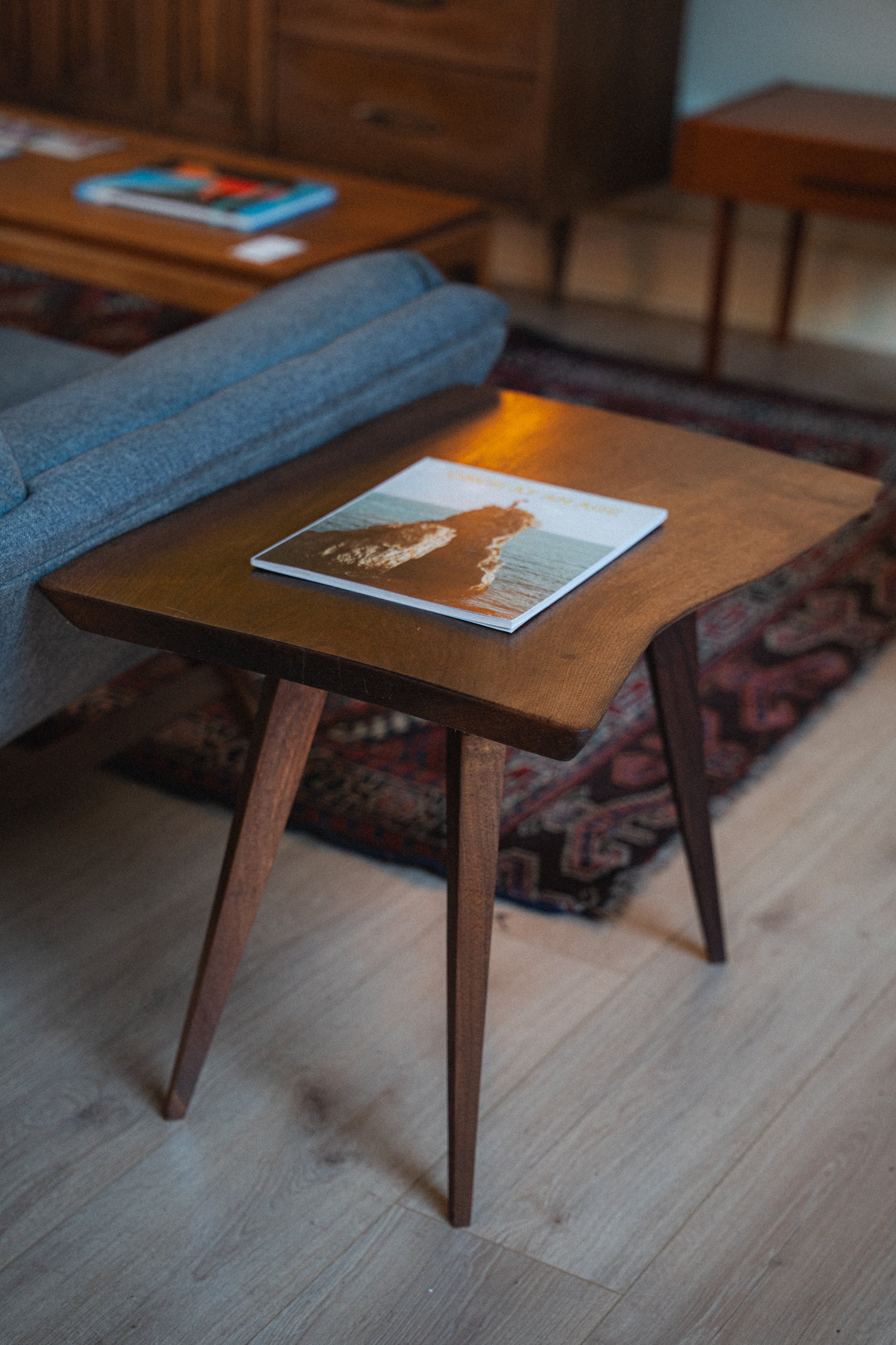 Pair of Solid Walnut Live-Edge Side Tables