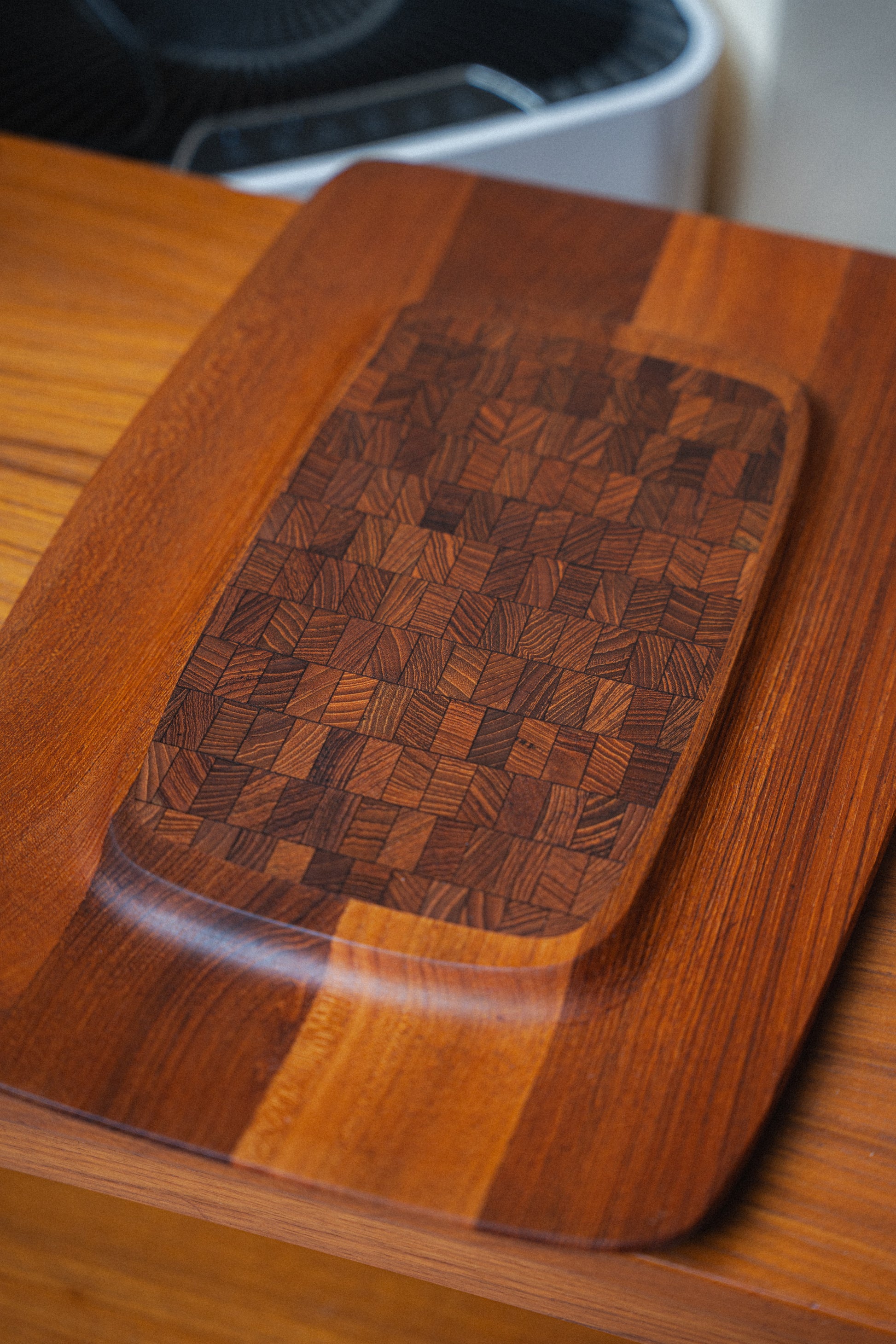 Danish Teak End Cuttings Serving Tray by DANSK