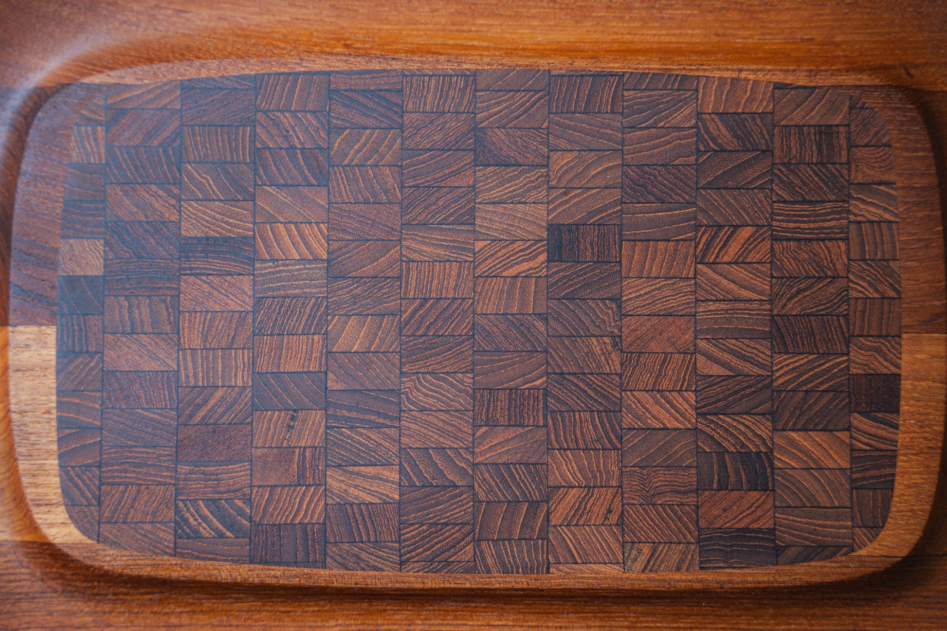 Danish Teak End Cuttings Serving Tray by DANSK