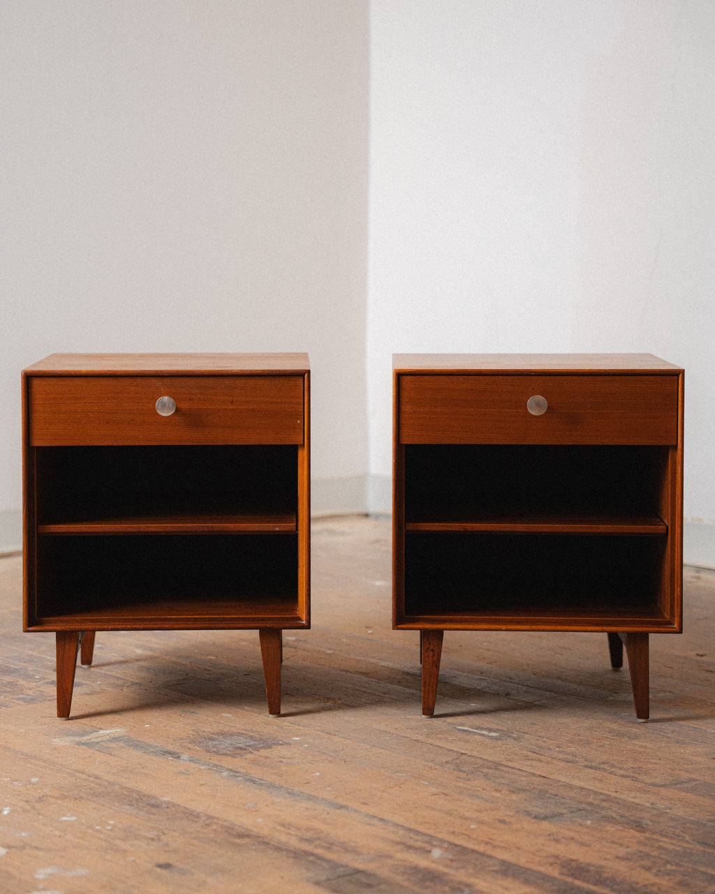 1954 Pair of George Nelson Thin Edge Bedside Tables for Herman Miler