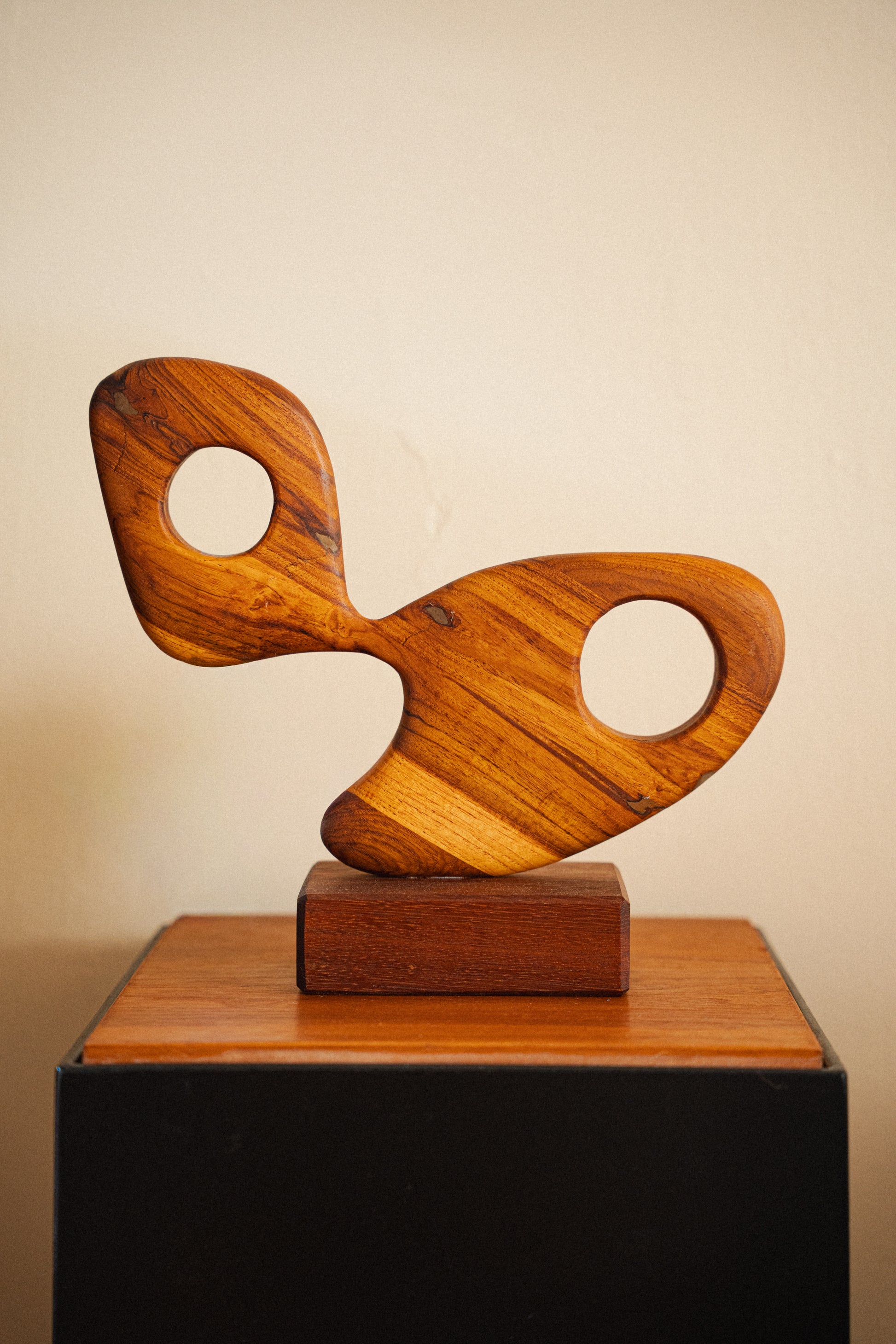 "Two Holes Balancing" Reclaimed Teak Sculpture by Ozzie Uygur