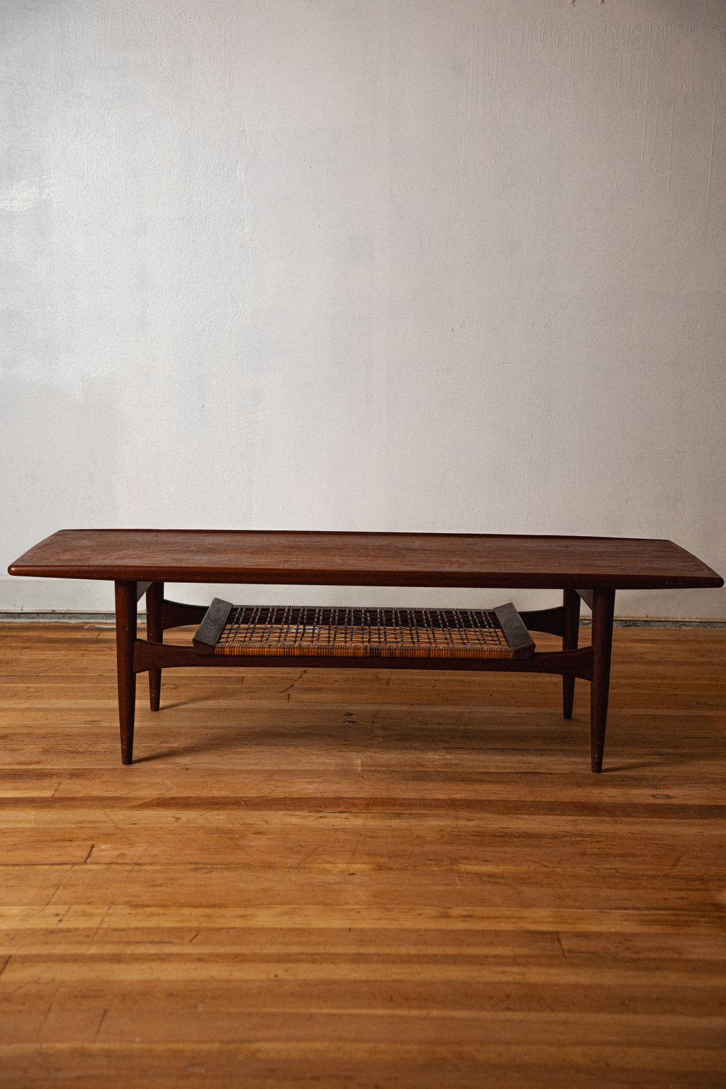 Teak Cane Shelf Coffee Table by Kristiansen Thomassen for Moreddi