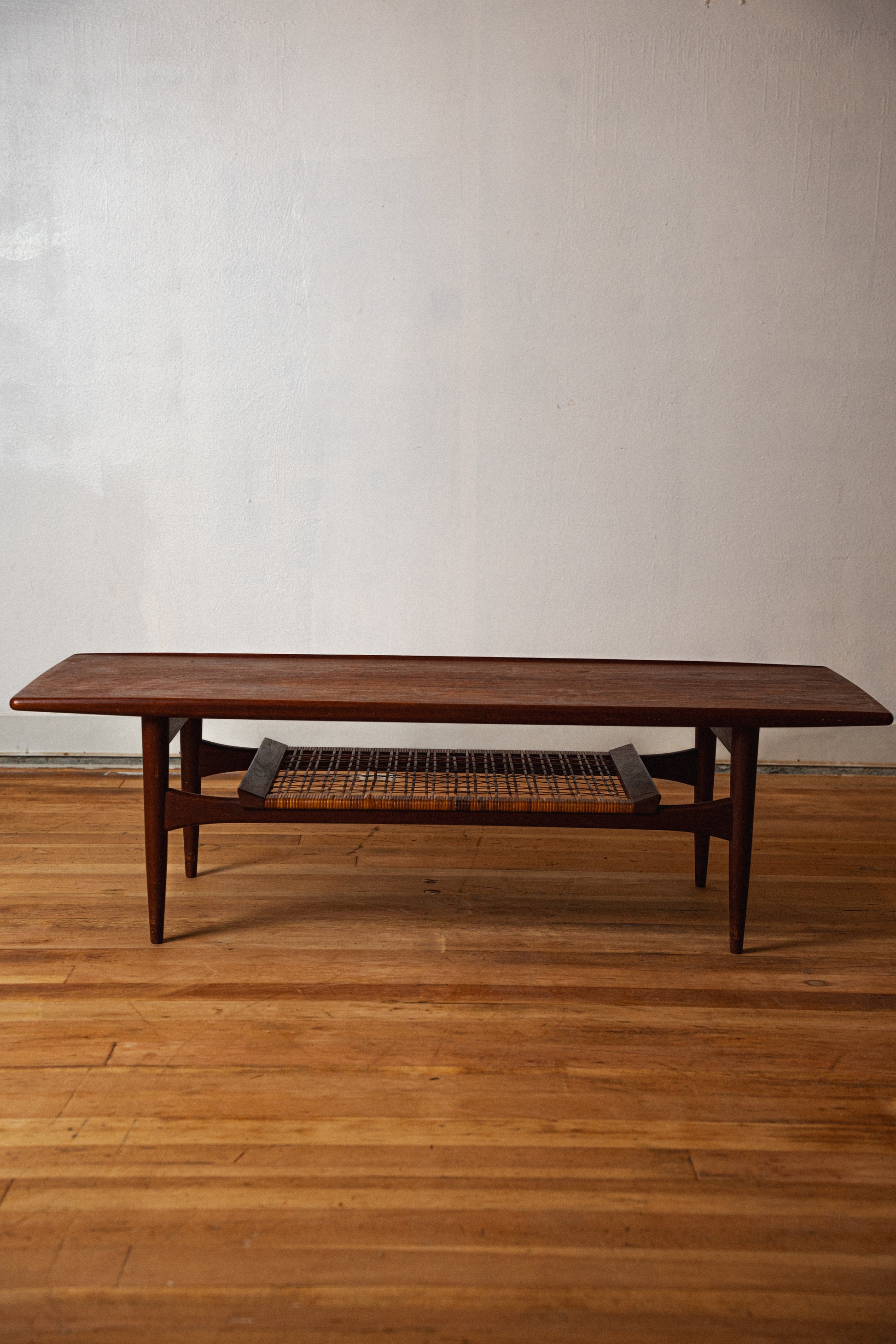 Teak Cane Shelf Coffee Table by Kristiansen Thomassen for Moreddi
