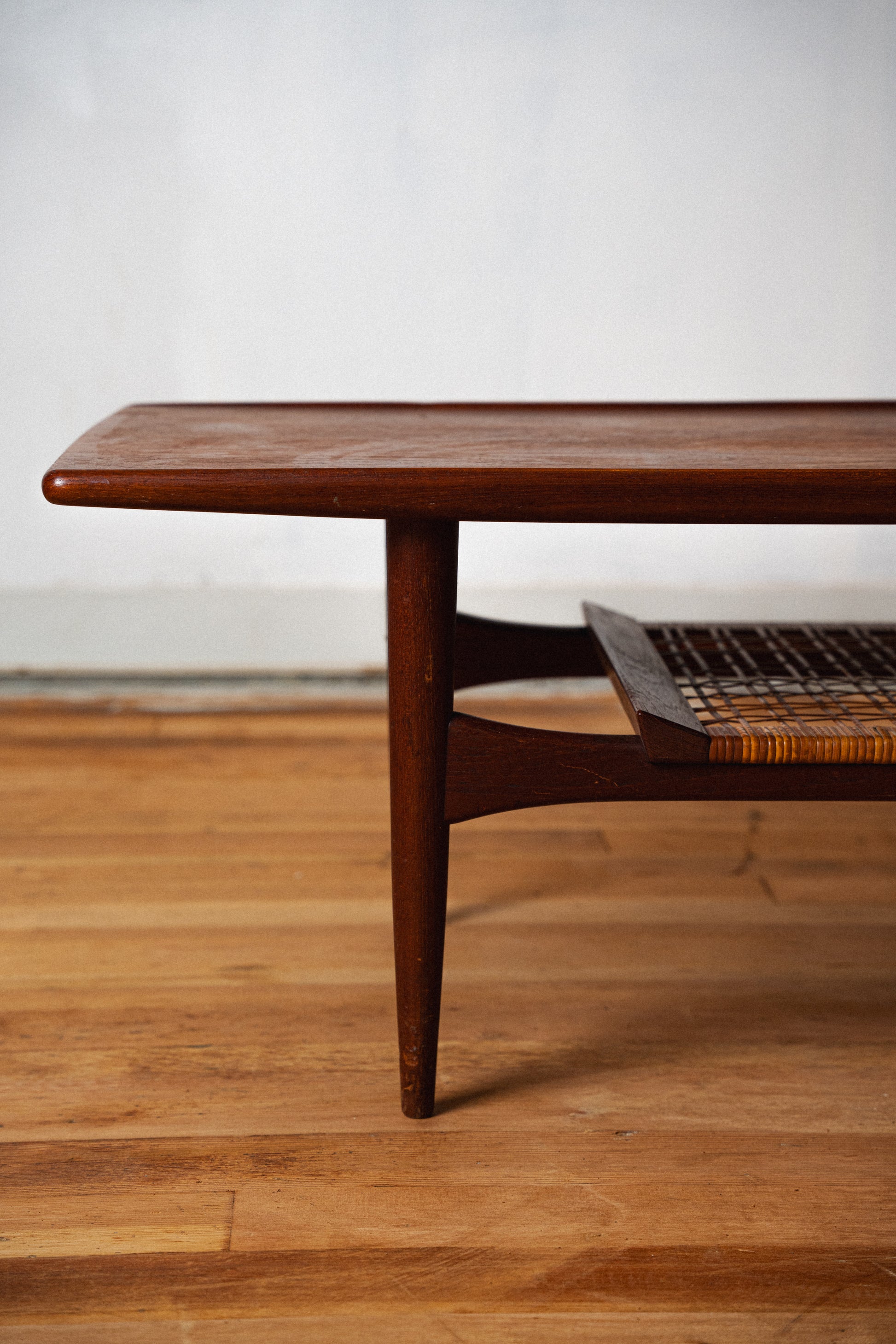 Teak Cane Shelf Coffee Table by Kristiansen Thomassen for Moreddi