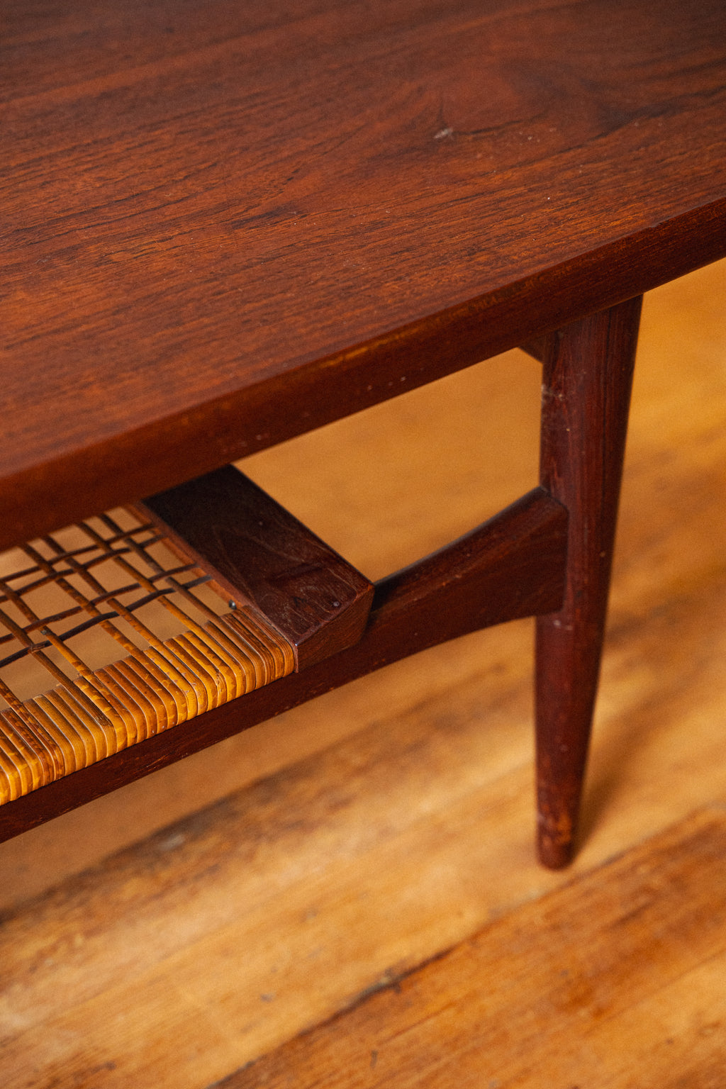 Teak Cane Shelf Coffee Table by Kristiansen Thomassen for Moreddi