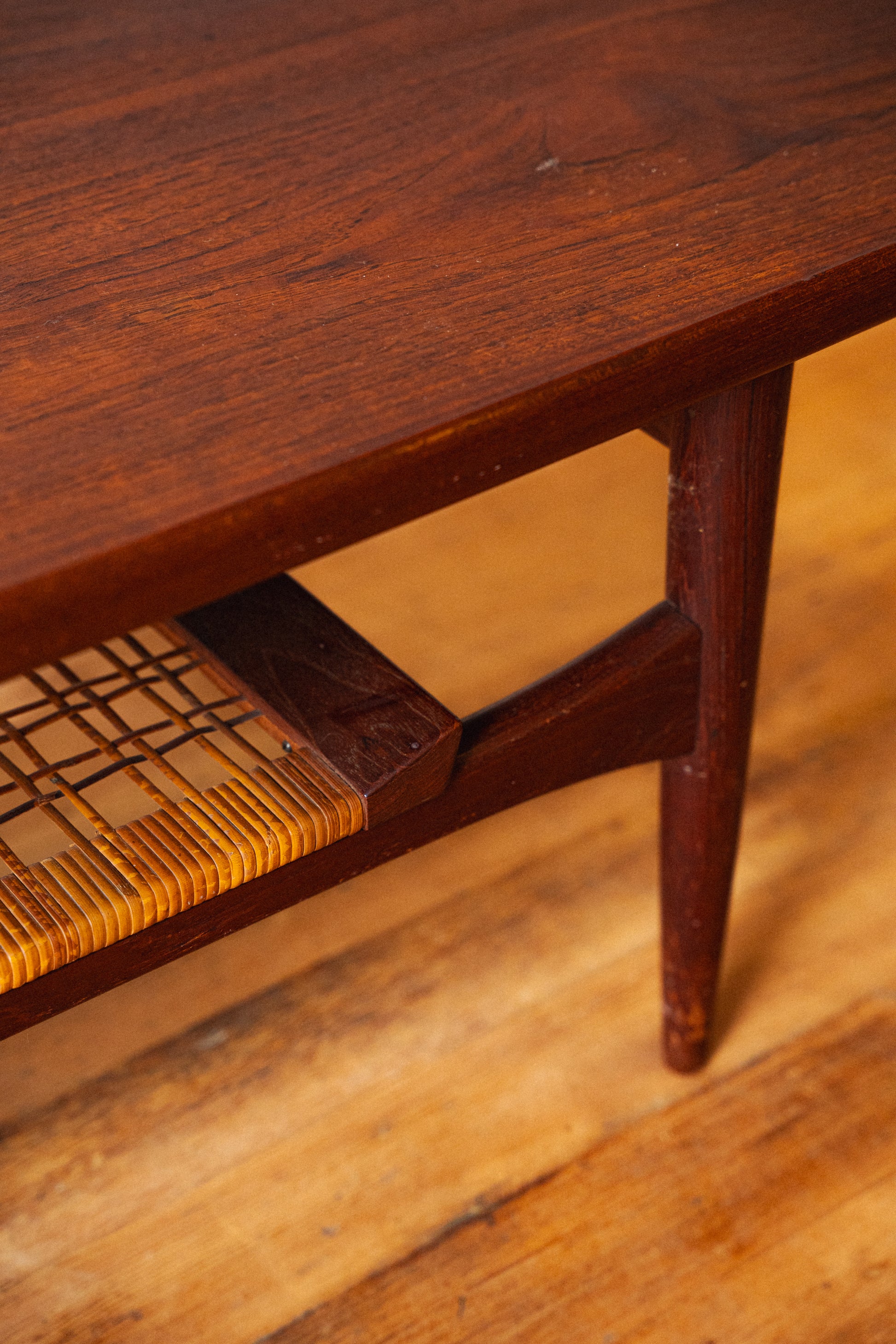 Teak Cane Shelf Coffee Table by Kristiansen Thomassen for Moreddi