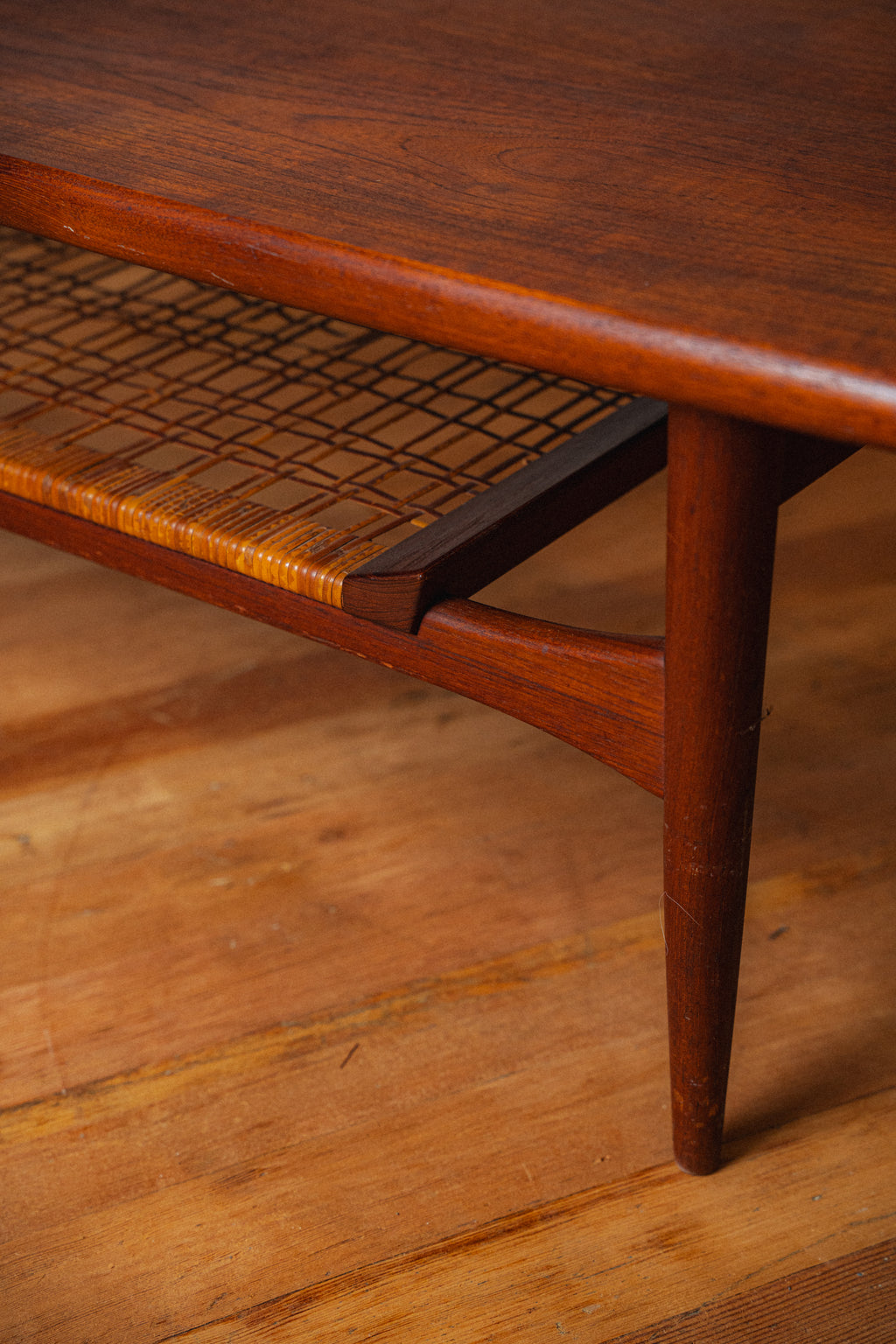 Teak Cane Shelf Coffee Table by Kristiansen Thomassen for Moreddi