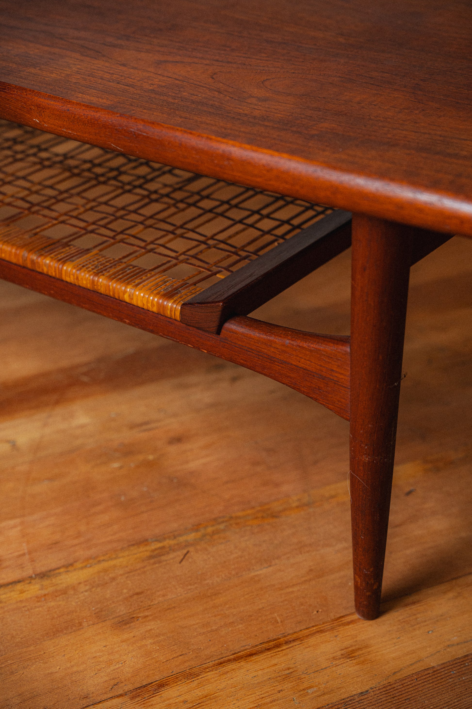 Teak Cane Shelf Coffee Table by Kristiansen Thomassen for Moreddi