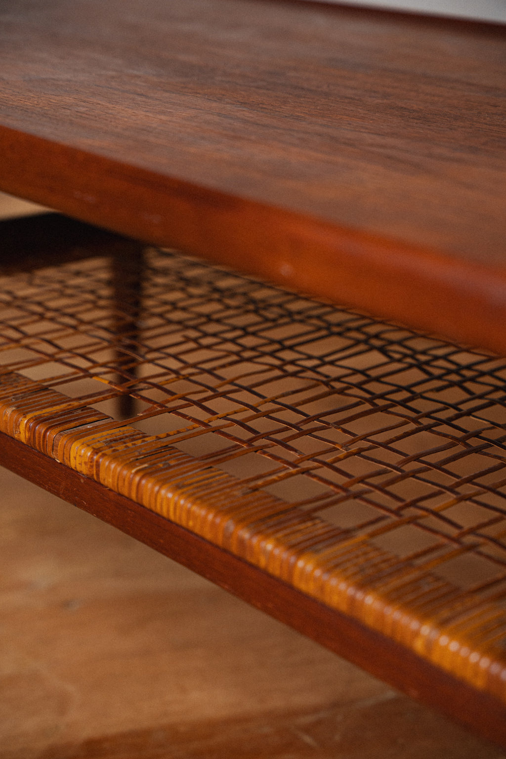 Teak Cane Shelf Coffee Table by Kristiansen Thomassen for Moreddi