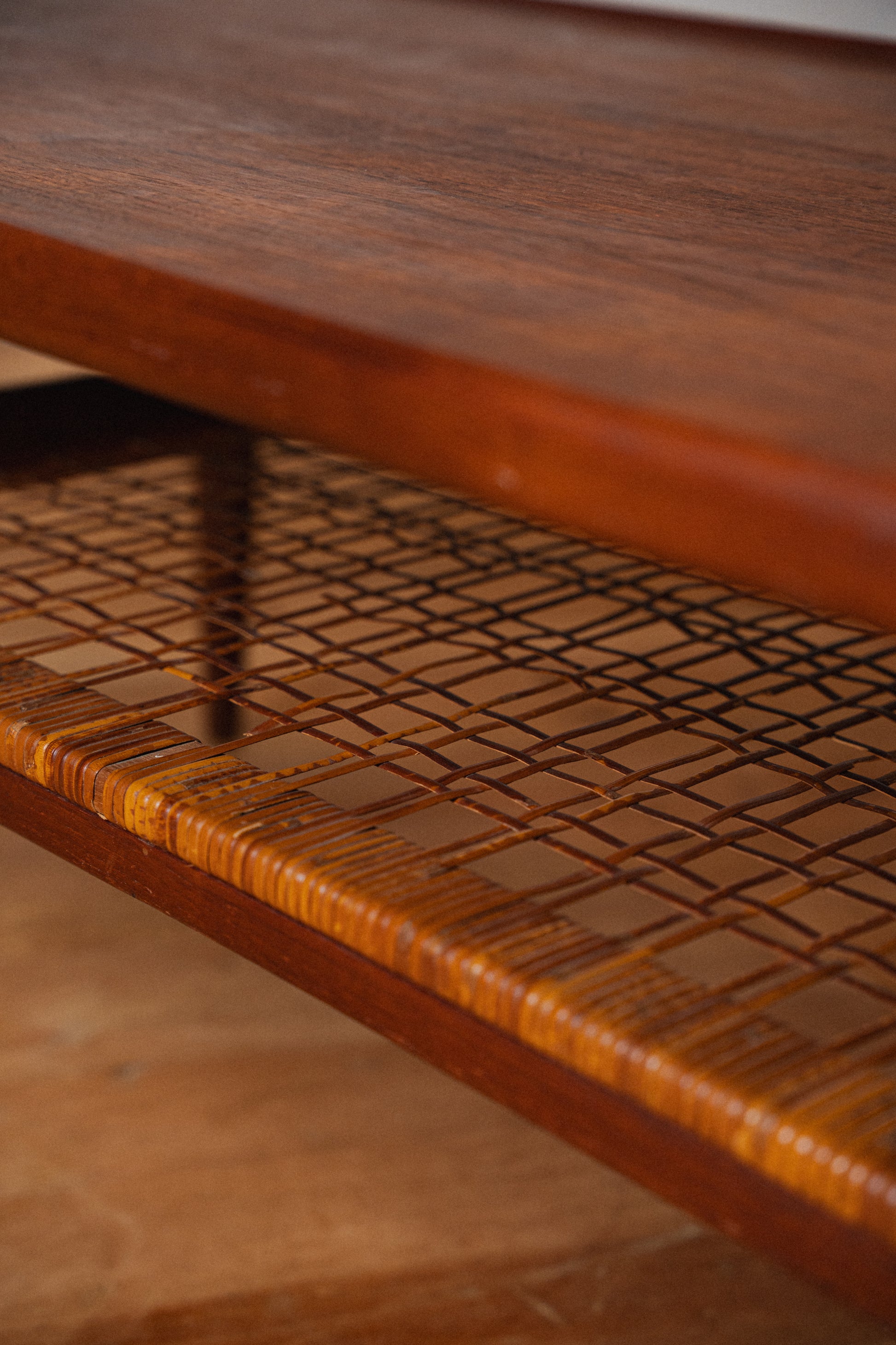 Teak Cane Shelf Coffee Table by Kristiansen Thomassen for Moreddi
