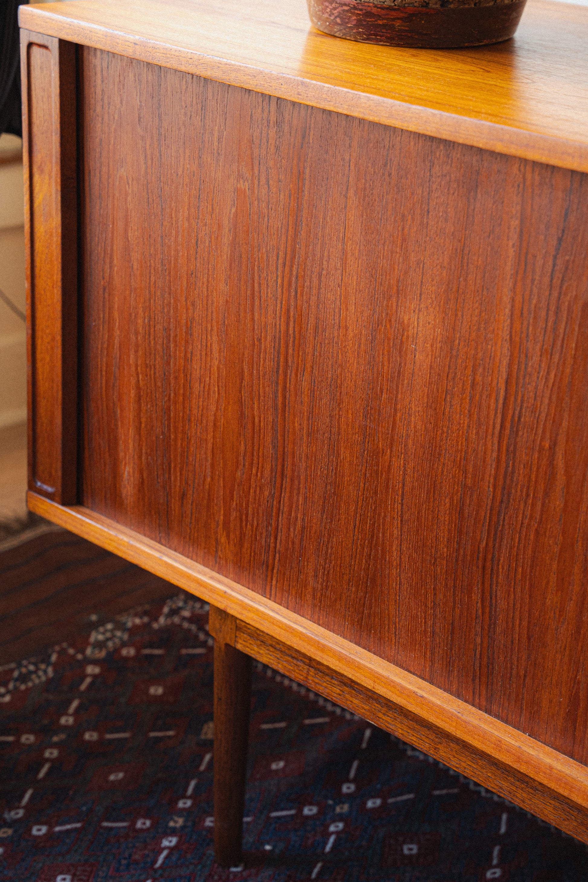 Danish Teak Tambour-Door Credenza by Peter Lovig Nielsen