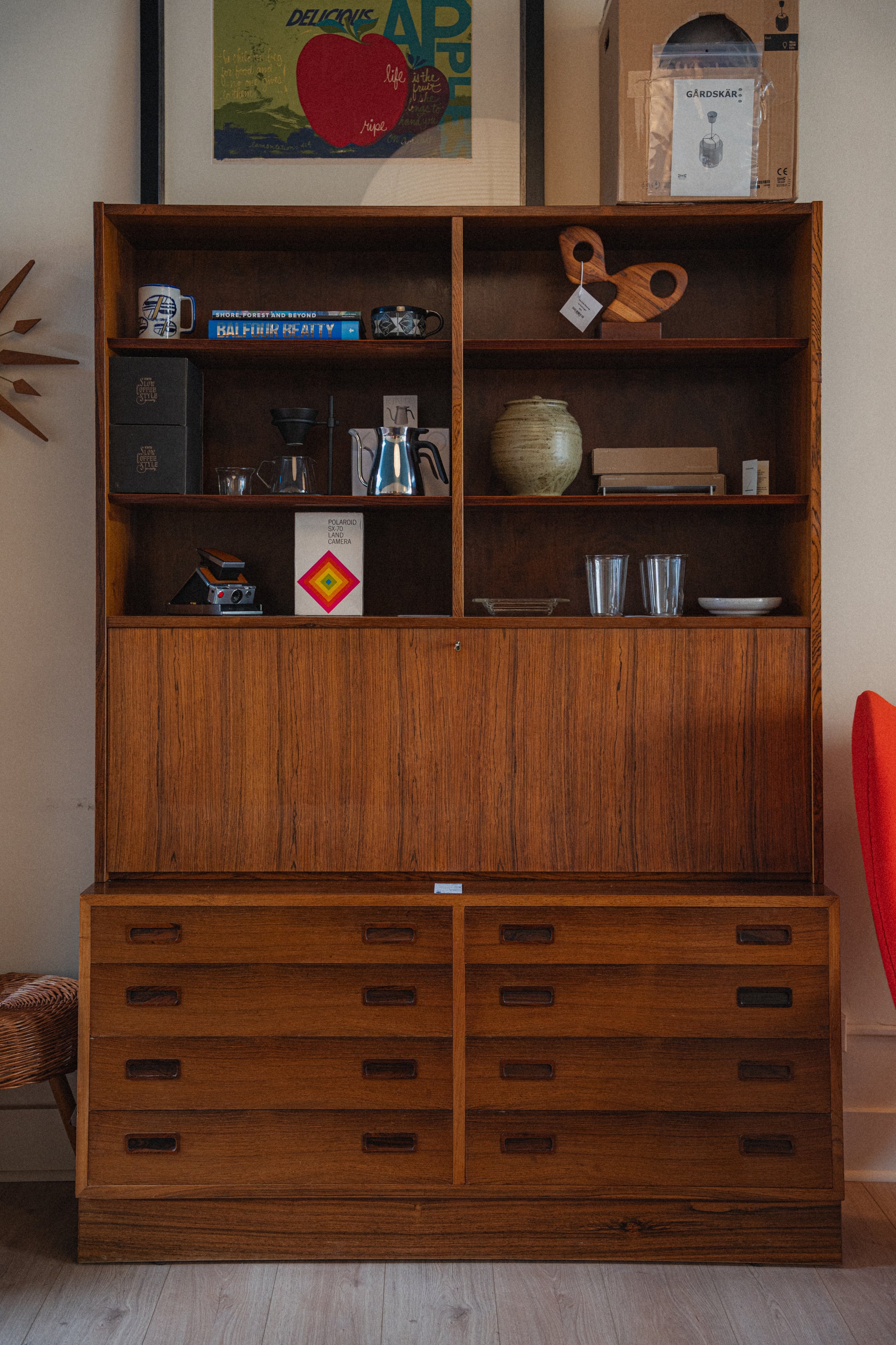 Rosewood Secretary Cabinet by Poul Hundevad
