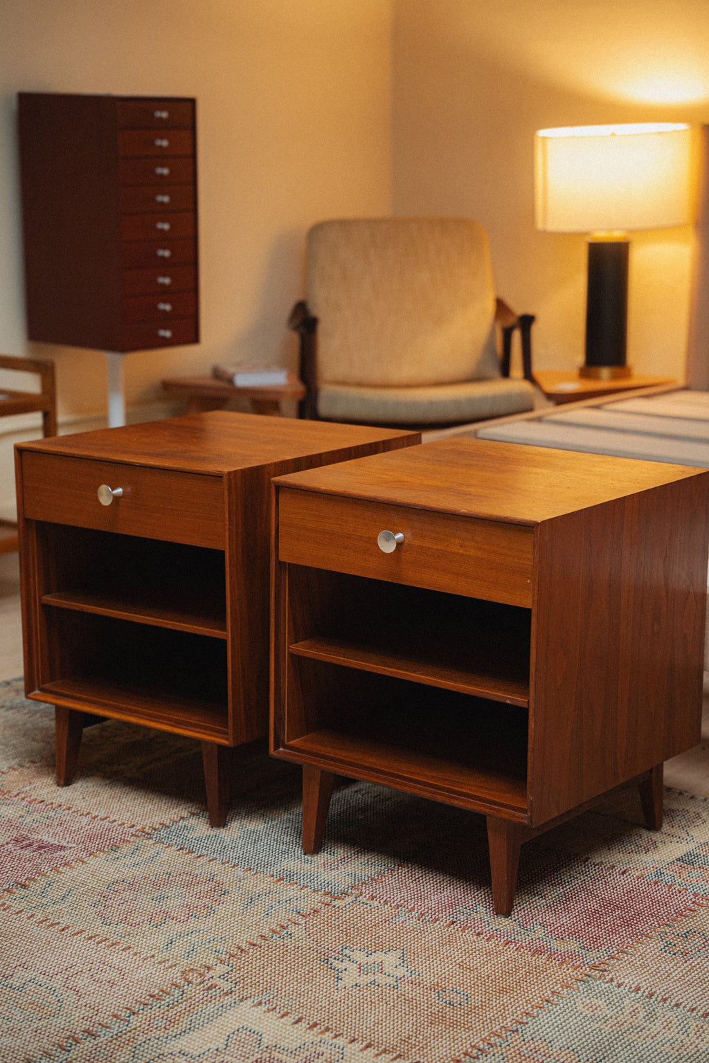 1954 Pair of George Nelson Thin Edge Bedside Tables for Herman Miller