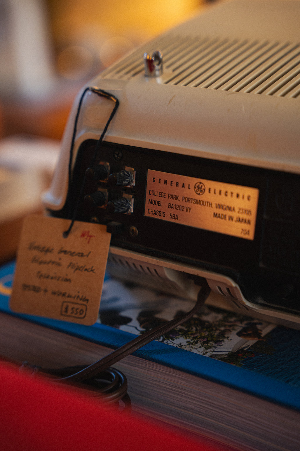 Vintage General Electric Flip-Clock Television