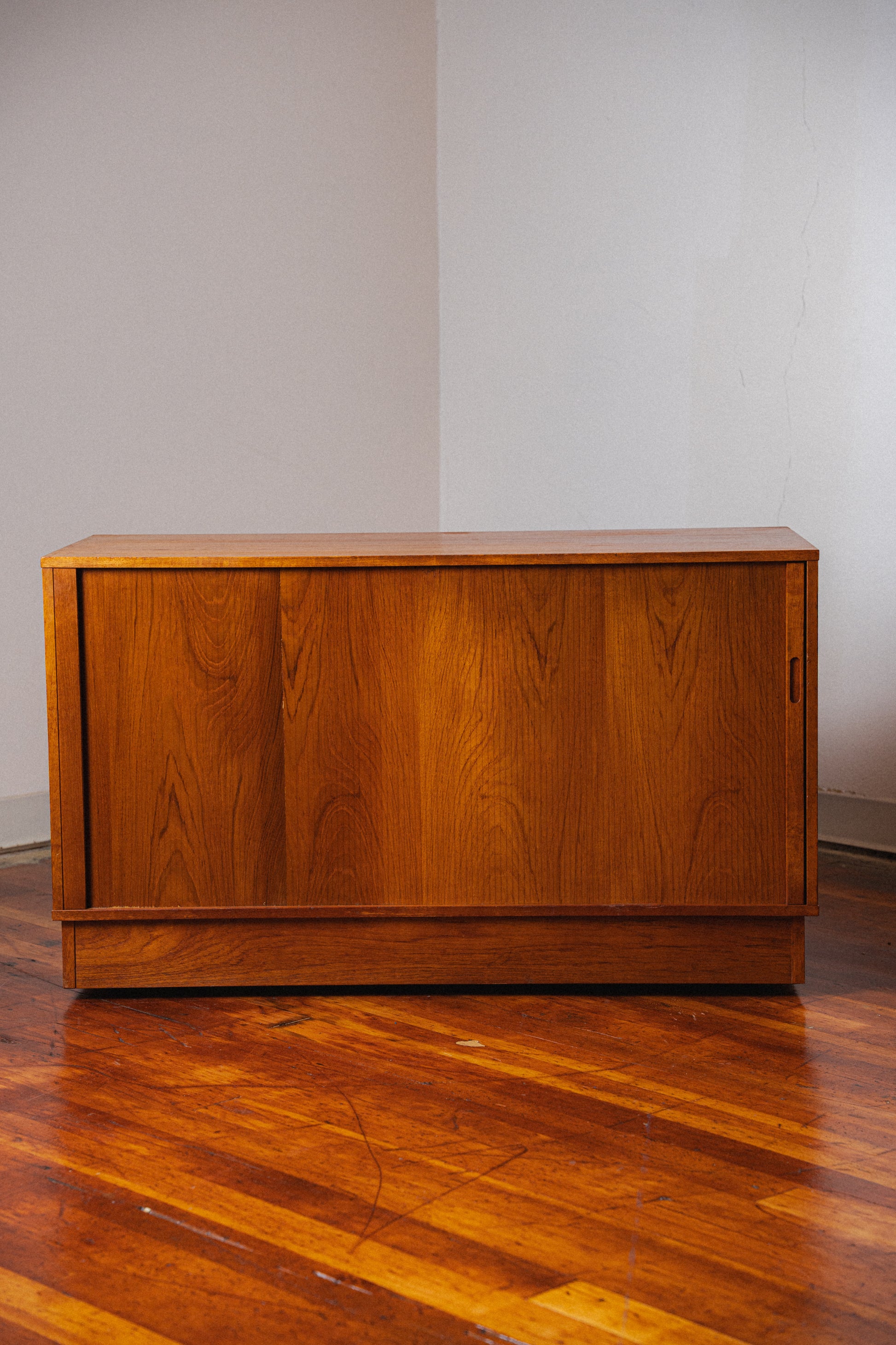 Teak Tambour-Door Credenza