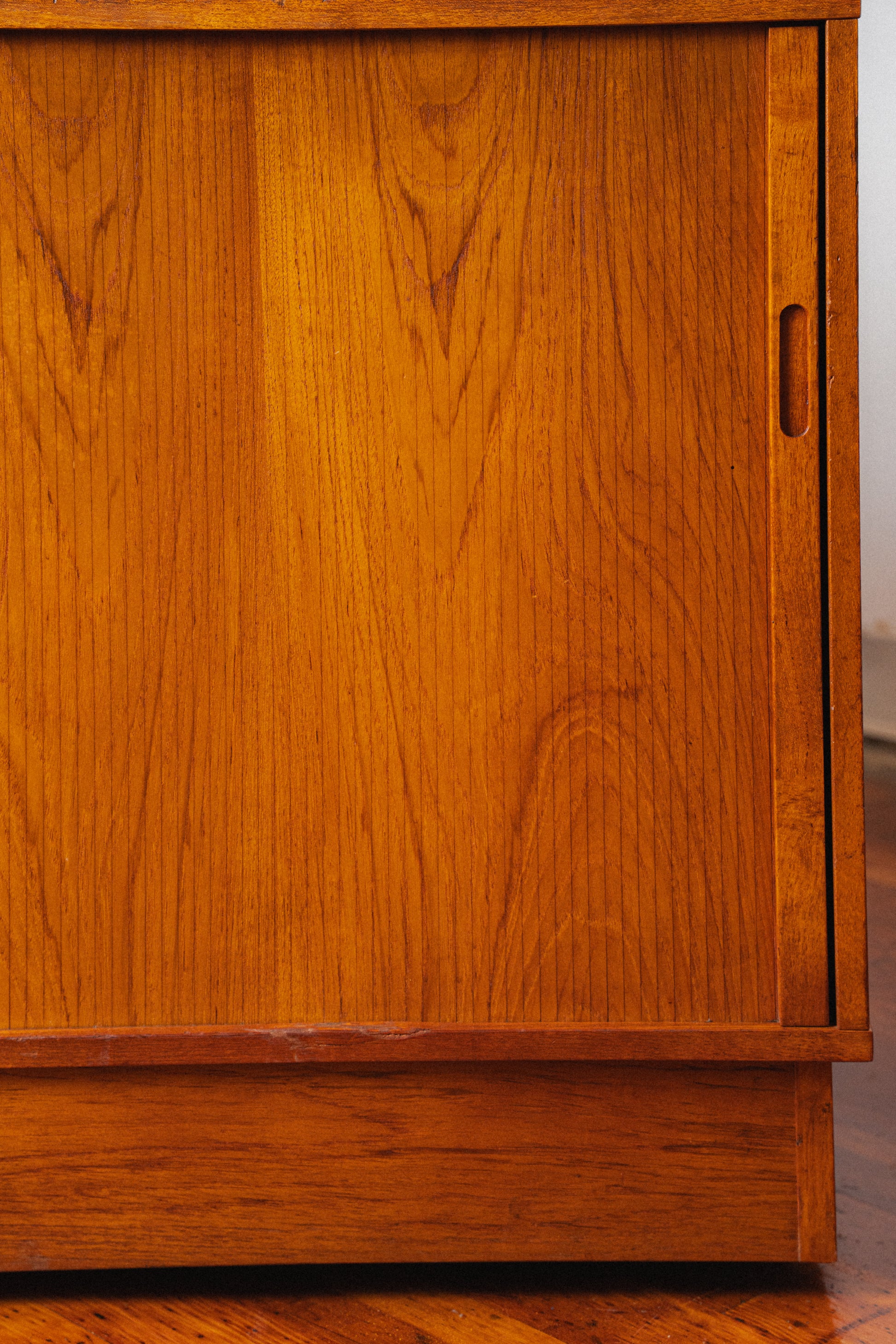 Teak Tambour-Door Credenza