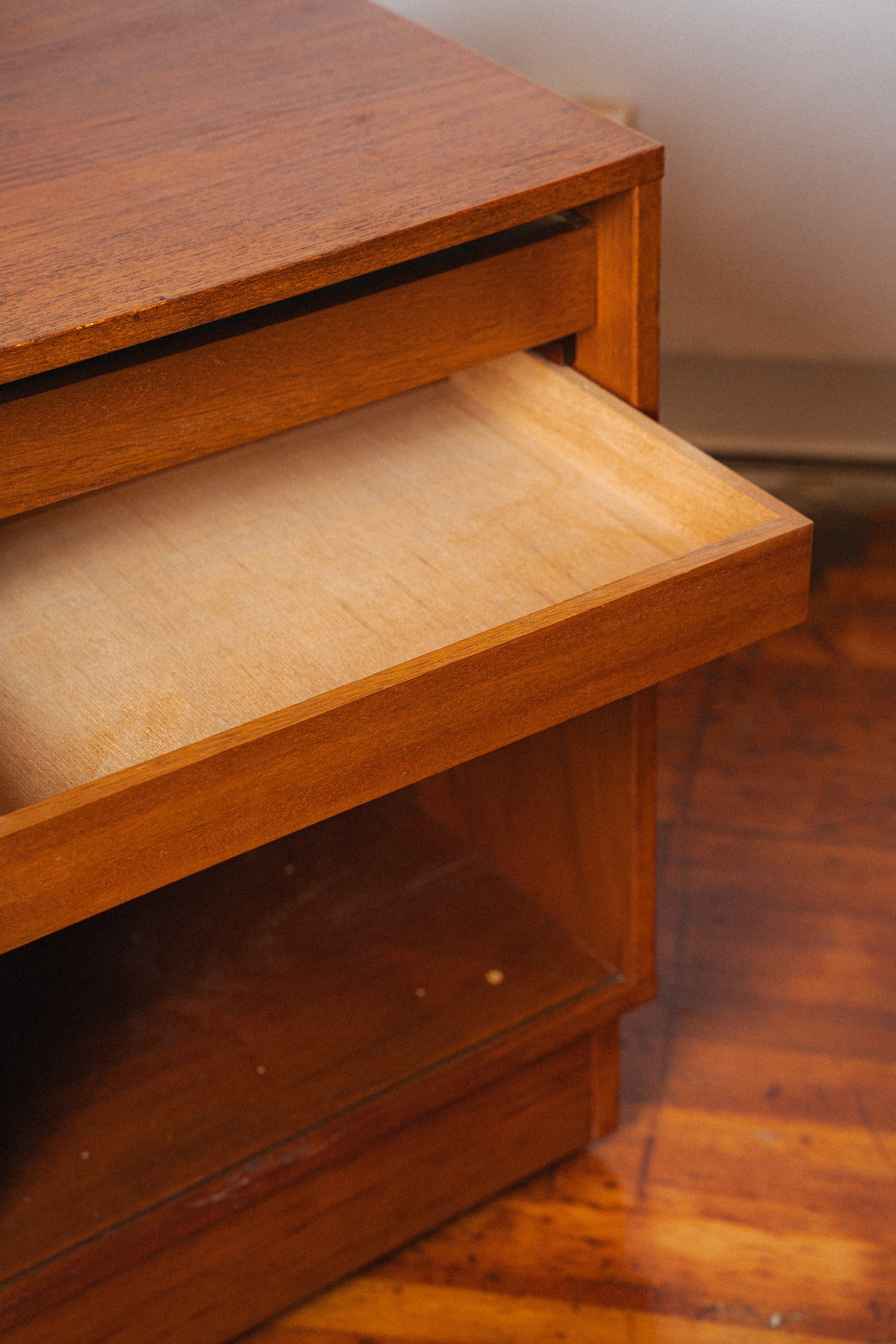 Teak Tambour-Door Credenza